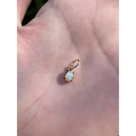 Vintage Solid 14k Yellow Gold Opal Stick Pin Conversion Charm