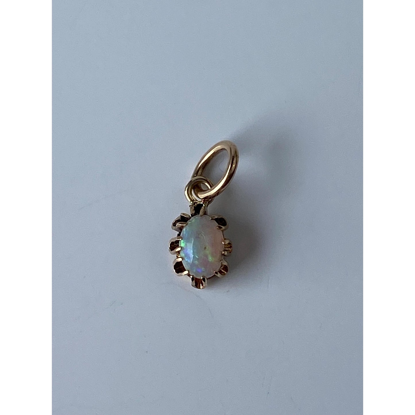 Vintage Solid 14k Yellow Gold Opal Stick Pin Conversion Charm