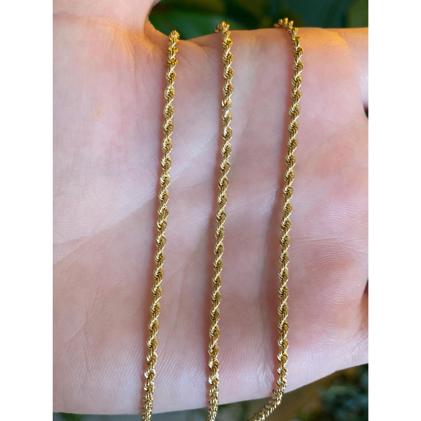 Vintage Solid 14k Yellow Gold Rope Chain Necklace - 23.5 inches