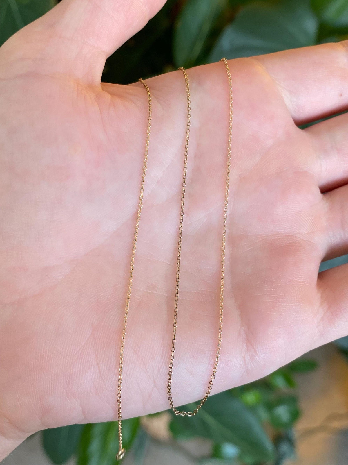 Vintage Solid 10k Yellow Gold Dainty Rolo Chain Necklace - 16 inches