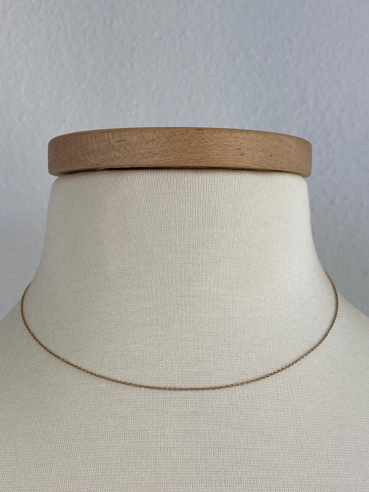 Vintage Solid 10k Yellow Gold Dainty Rolo Chain Necklace - 16 inches