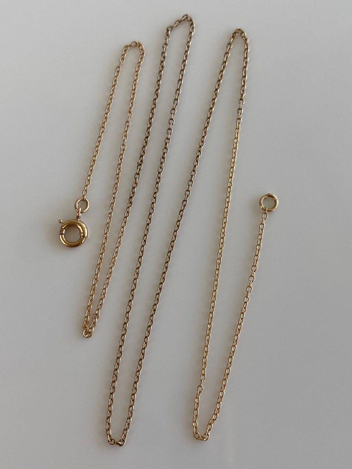 Vintage Solid 10k Yellow Gold Dainty Rolo Chain Necklace - 16 inches