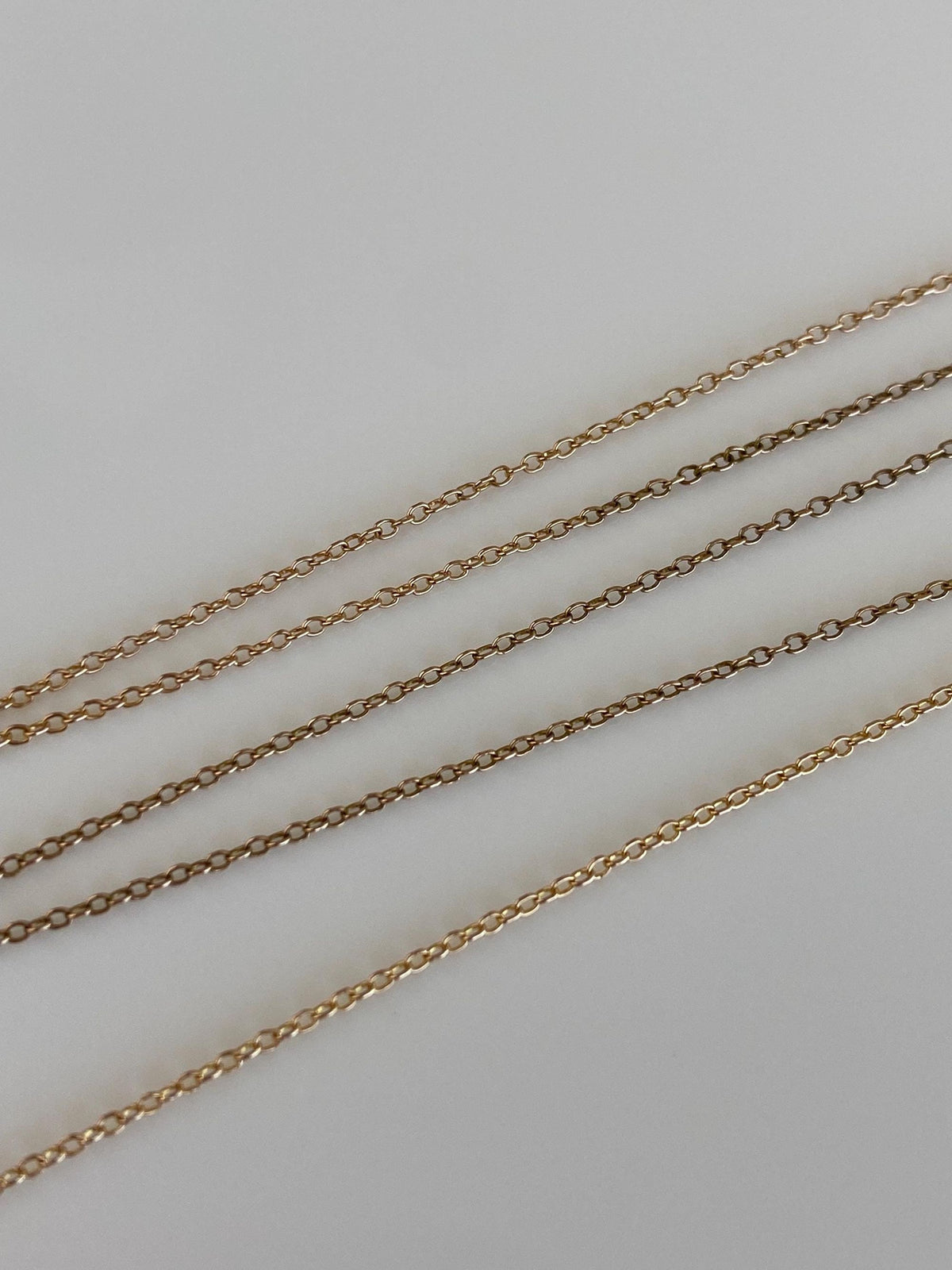Vintage Solid 10k Yellow Gold Dainty Rolo Chain Necklace - 16 inches