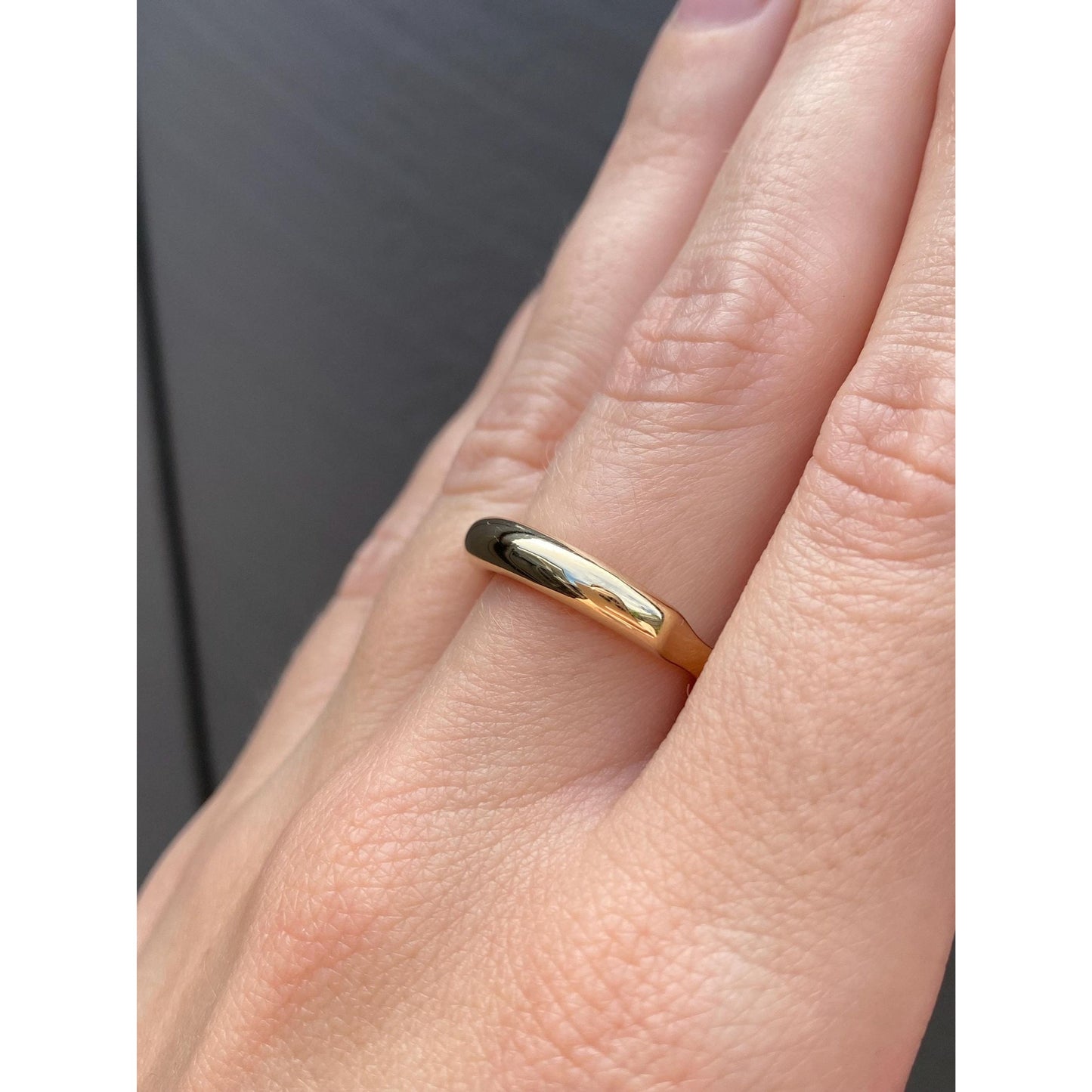 Vintage Solid 14k Yellow Gold Chunky Stacker Ring - Size 7