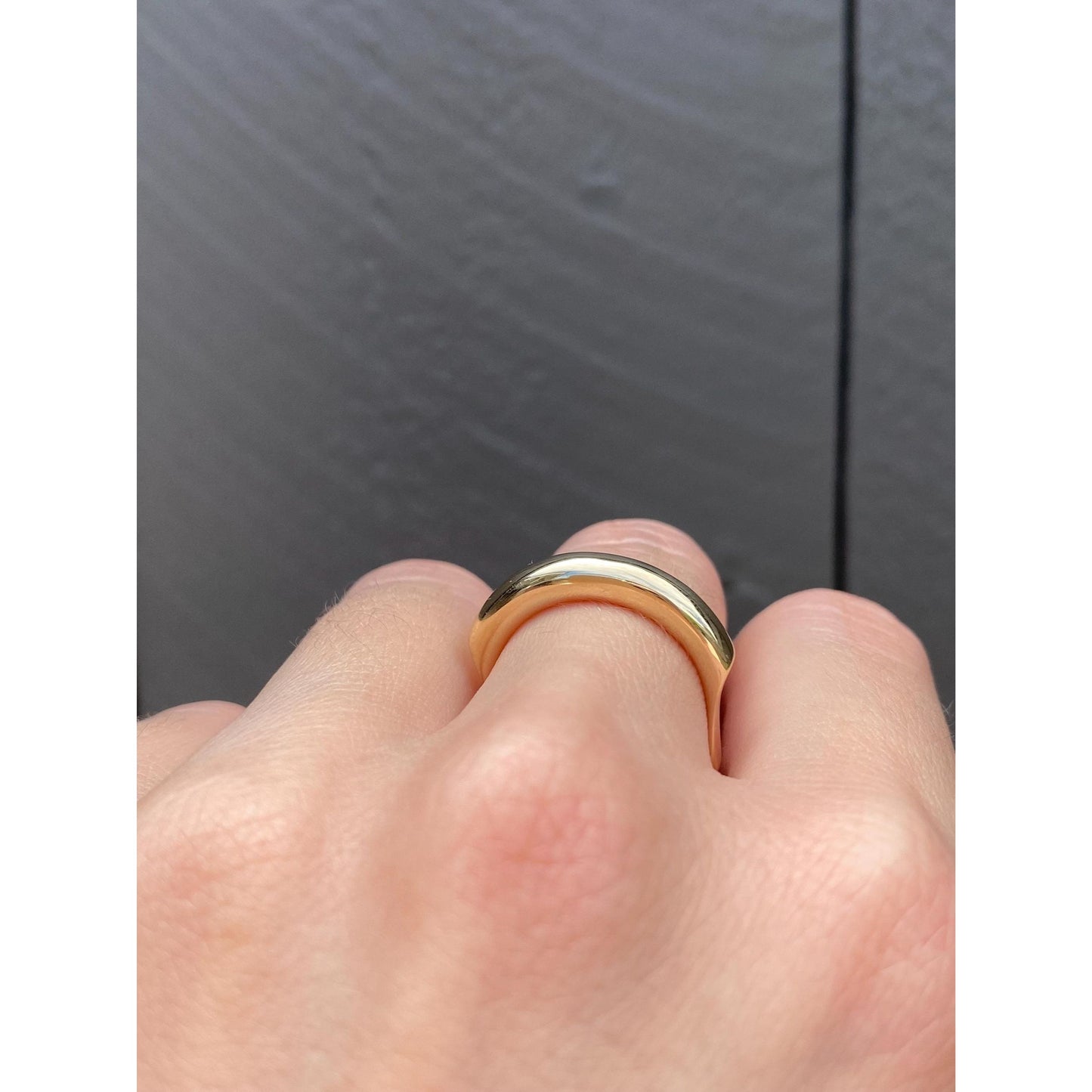 Vintage Solid 14k Yellow Gold Chunky Stacker Ring - Size 7