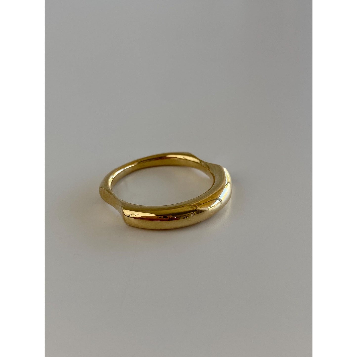 Vintage Solid 14k Yellow Gold Chunky Stacker Ring - Size 7