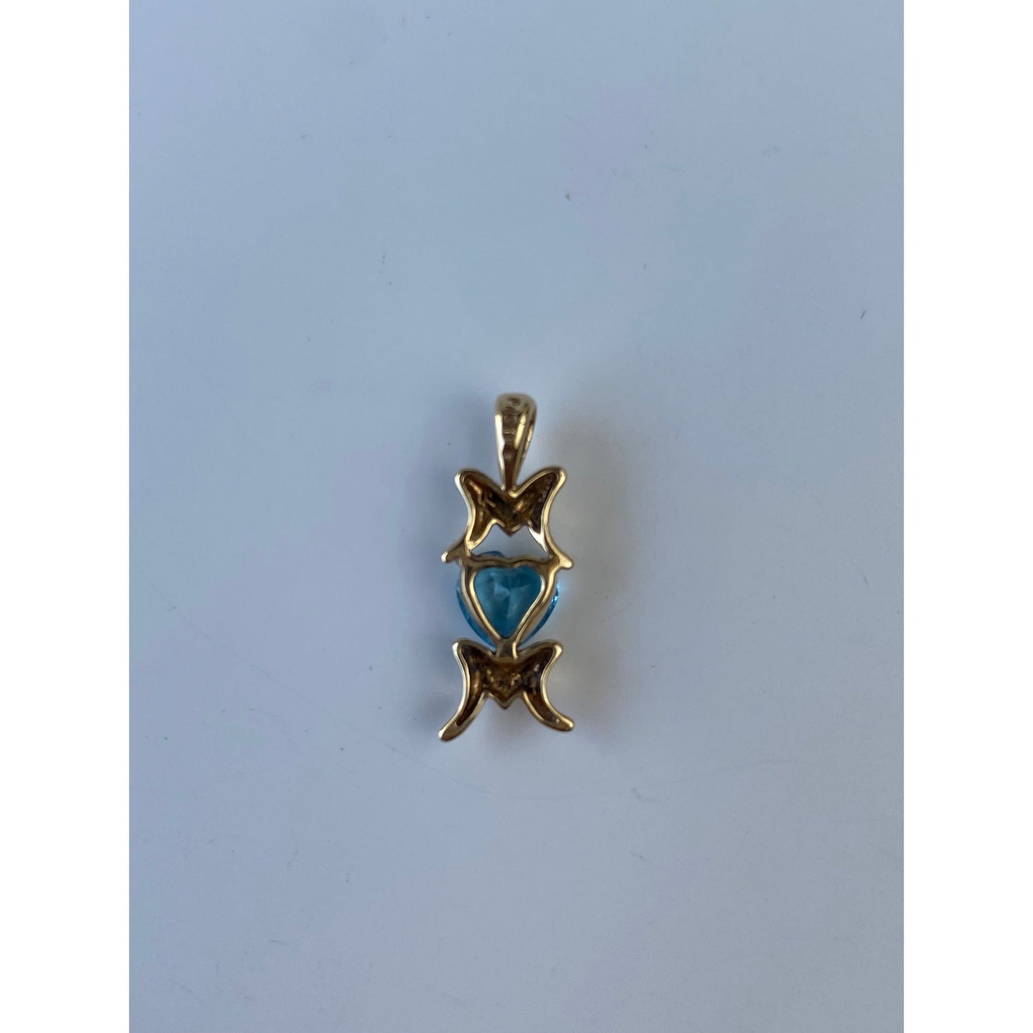 Vintage Solid 10k Yellow Gold Aquamarine 'Mom' Charm