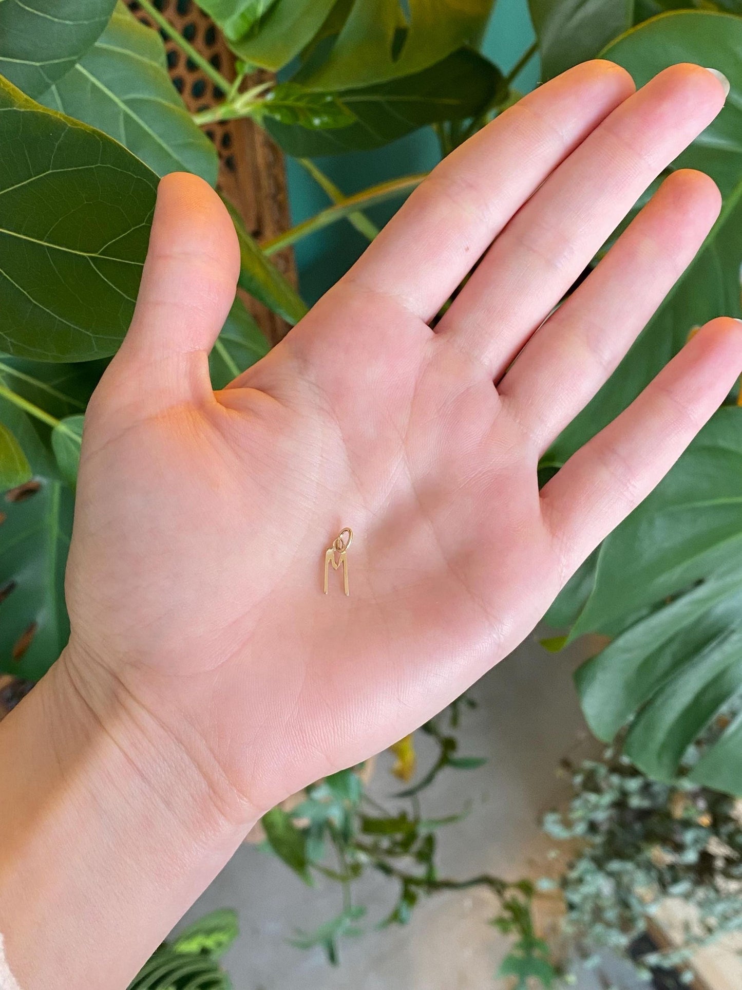 Vintage Solid 14k Yellow Gold Initial 'M' Charm