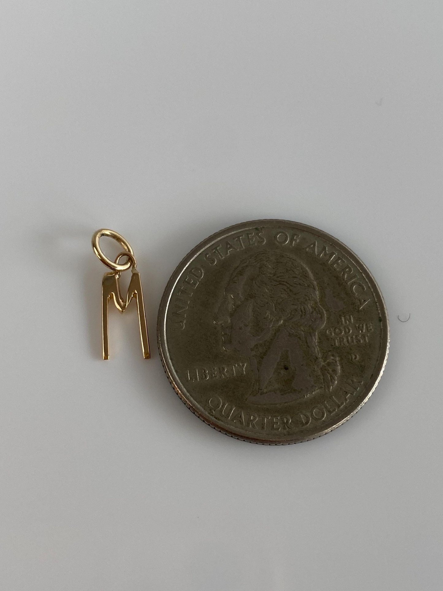 Vintage Solid 14k Yellow Gold Initial 'M' Charm