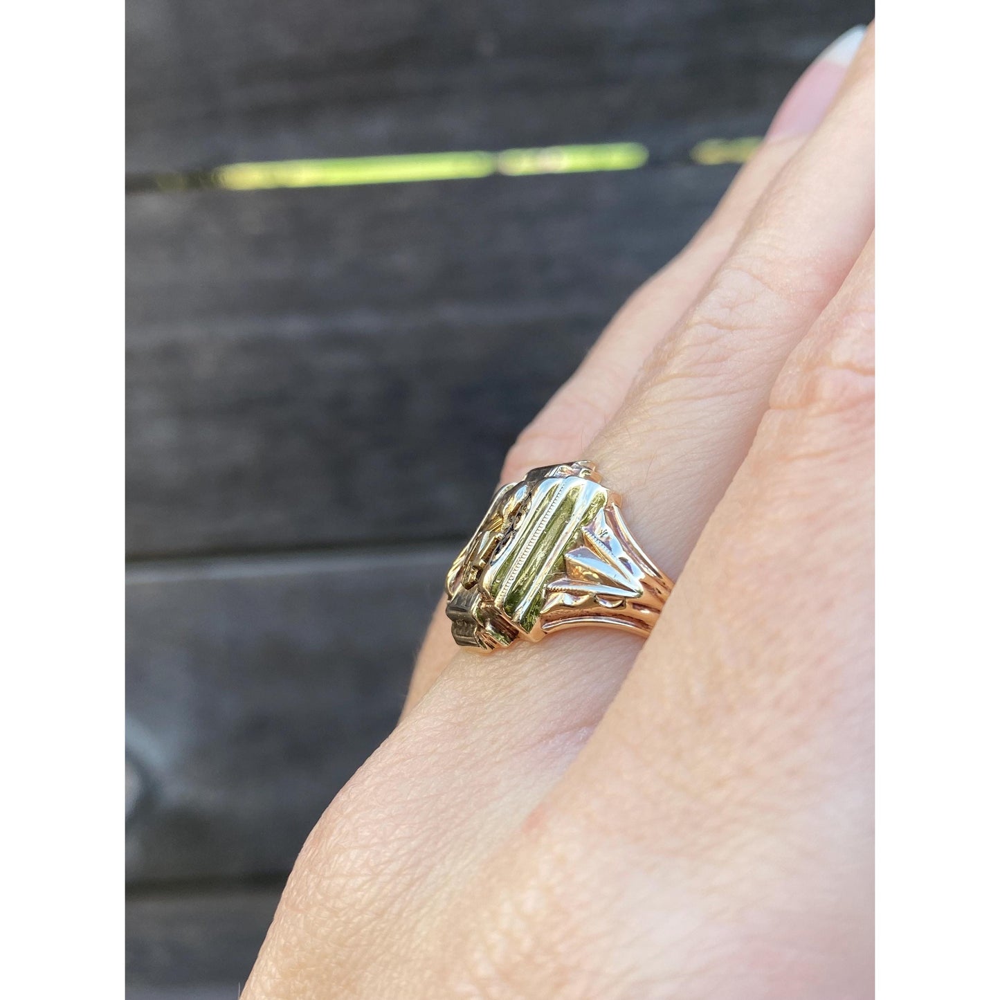 Vintage Solid 10k White & Yellow Gold 1959 Class Ring - Size 6.25