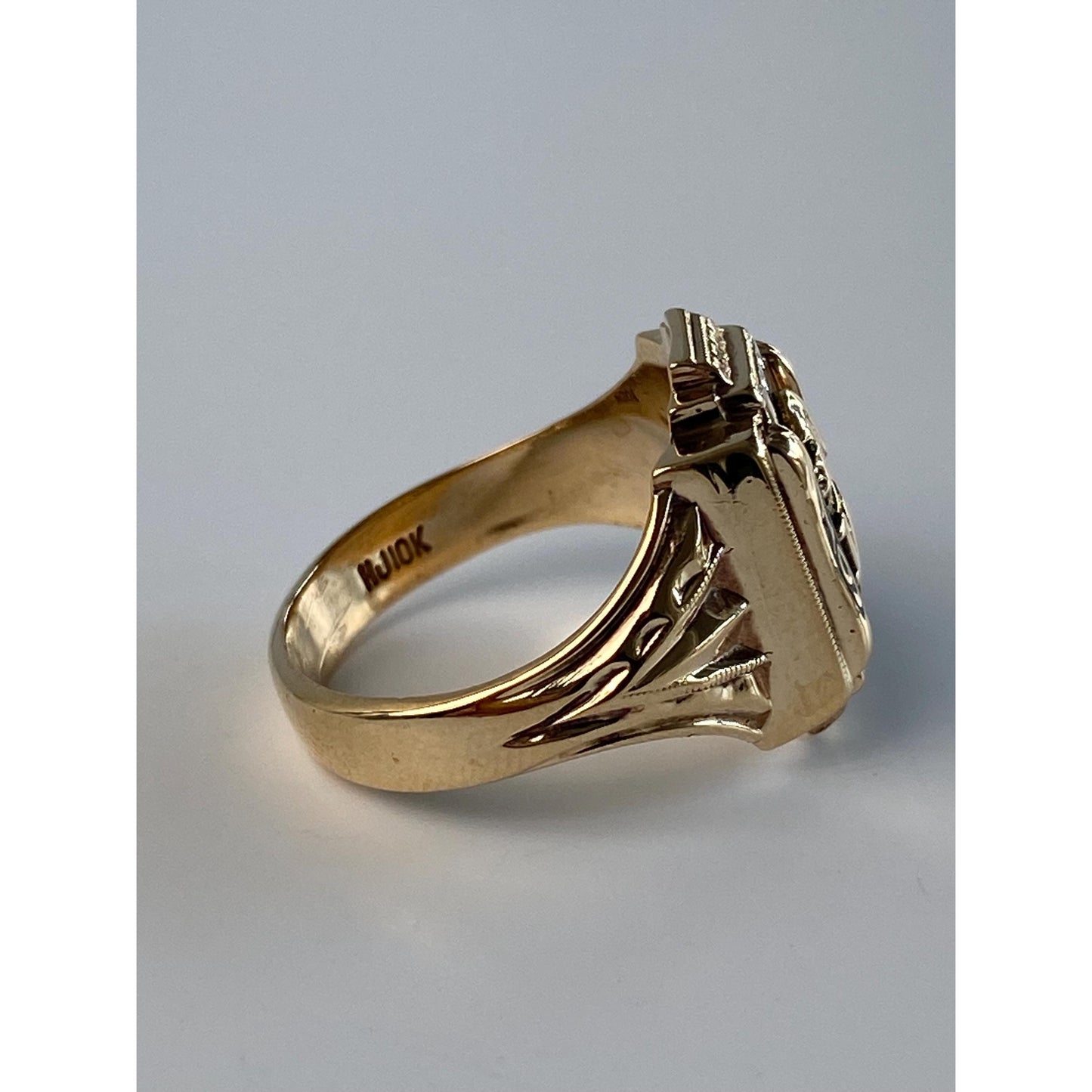 Vintage Solid 10k White & Yellow Gold 1959 Class Ring - Size 6.25