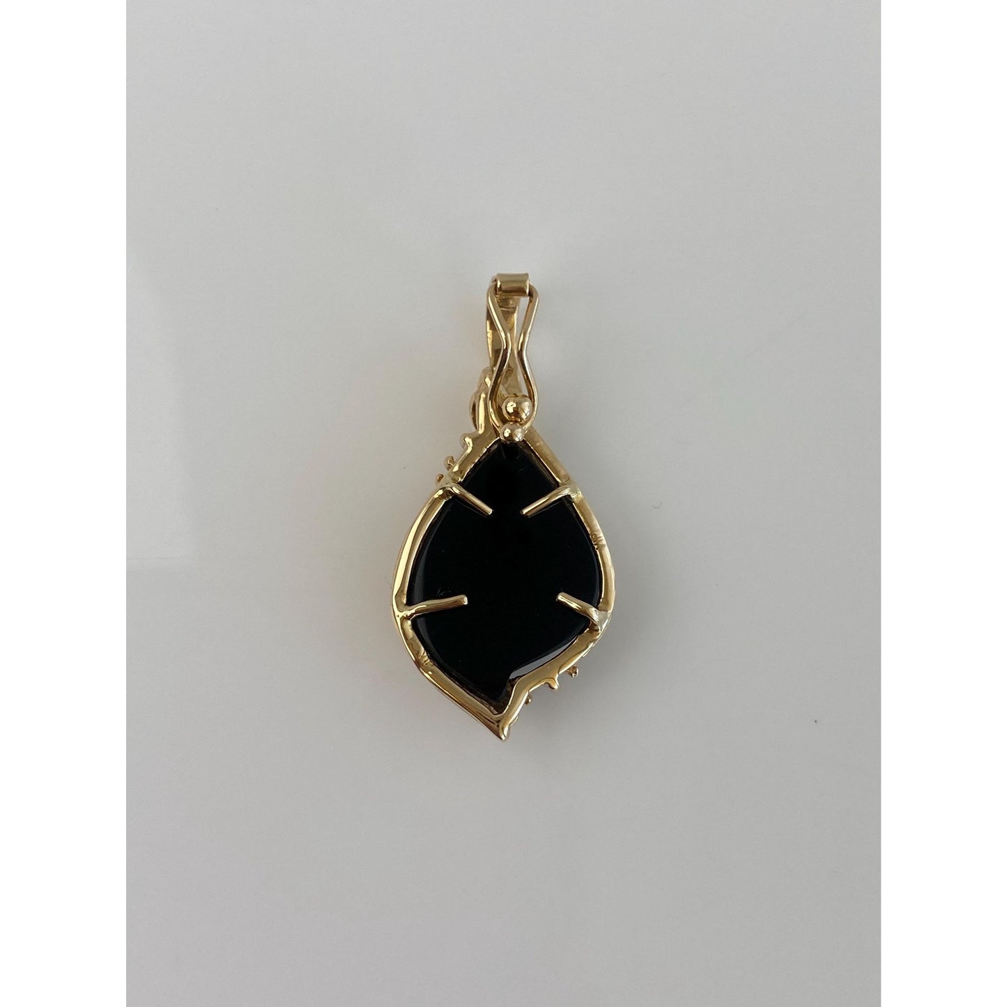 Vintage Solid 14k Yellow Gold Diamond Onyx Charm