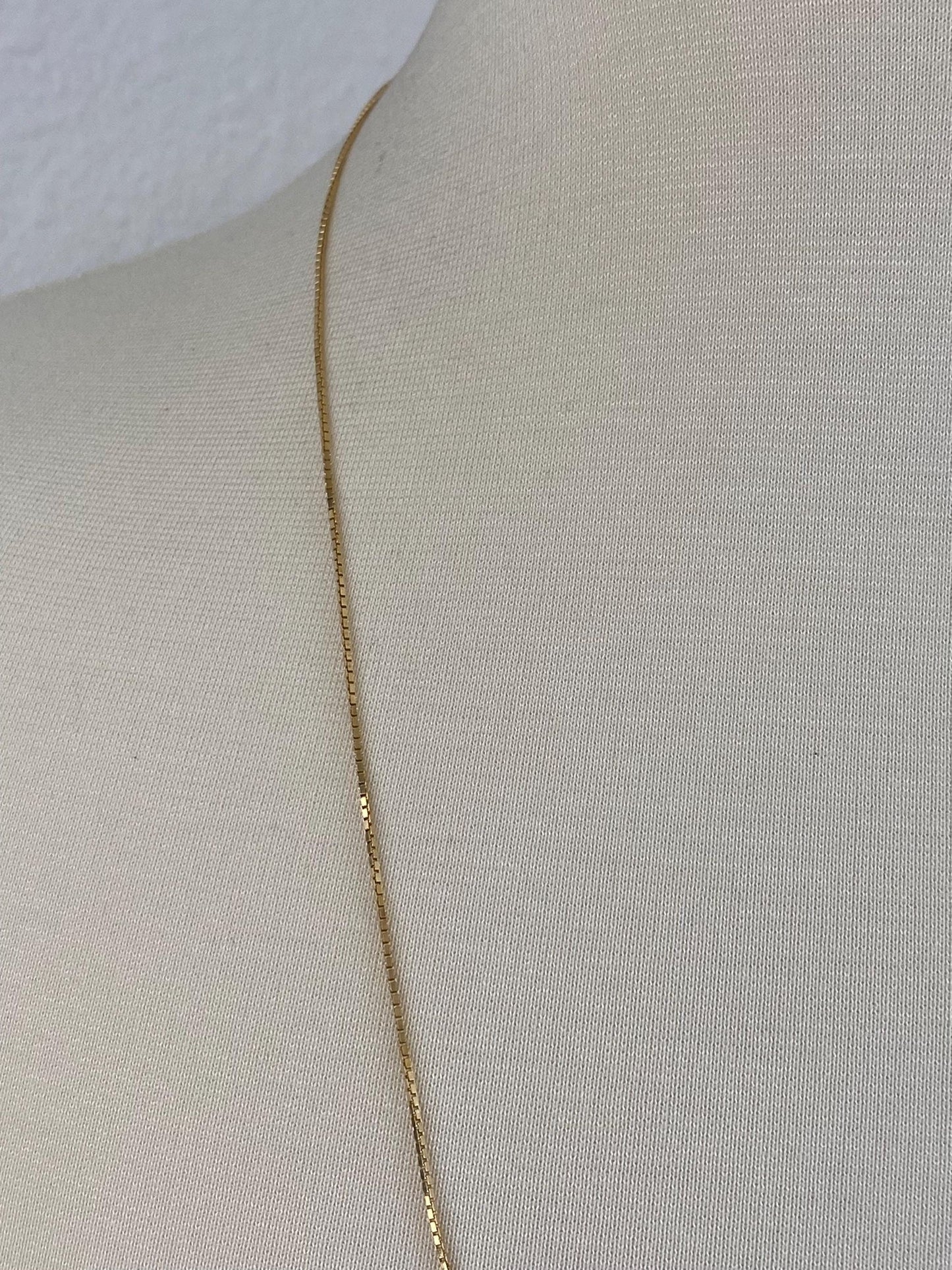 Vintage Solid 18k Yellow Gold Box Chain Necklace - 27.25 inches
