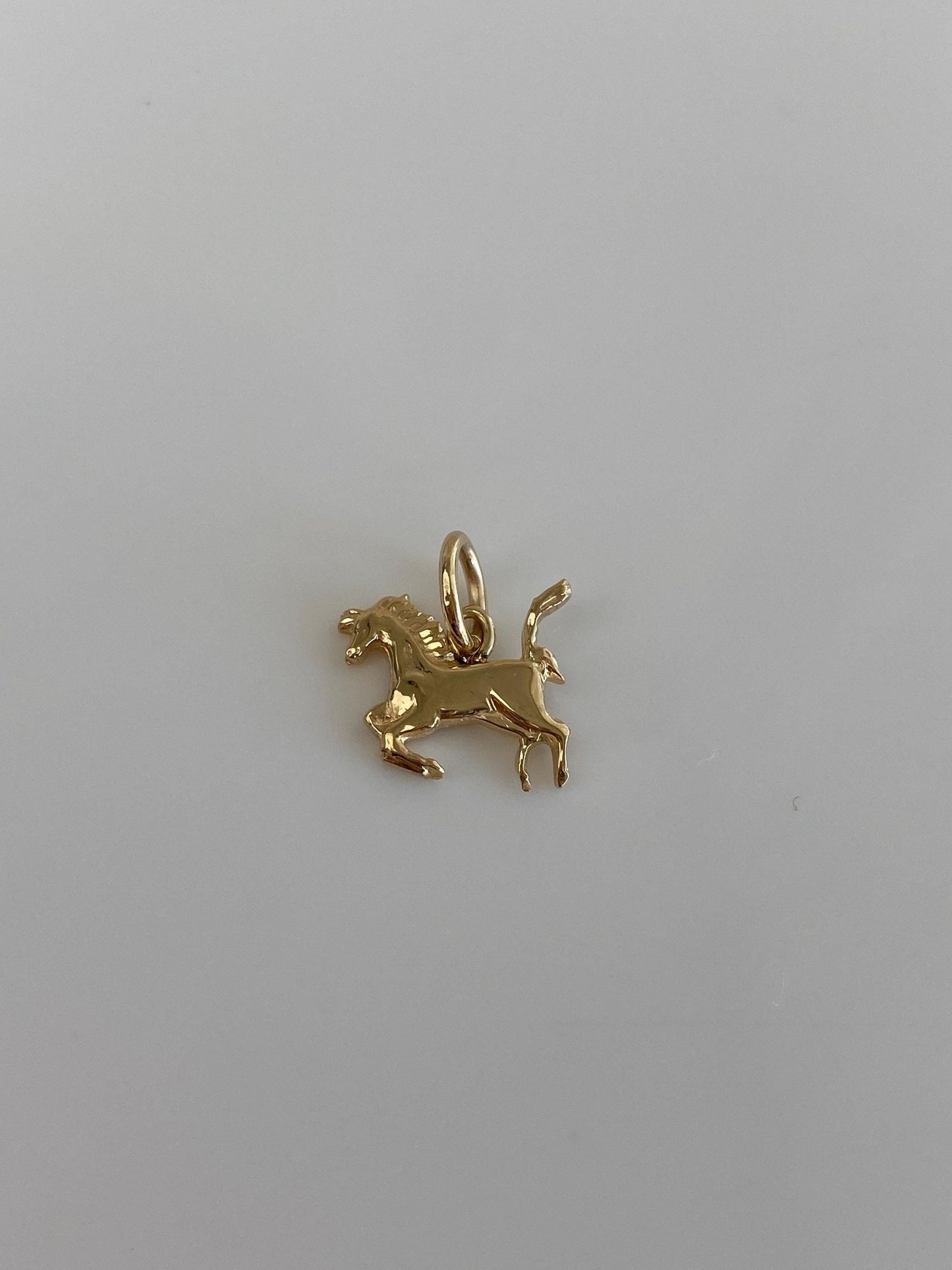 Vintage Solid 14k Yellow Gold Tiny Horse Charm