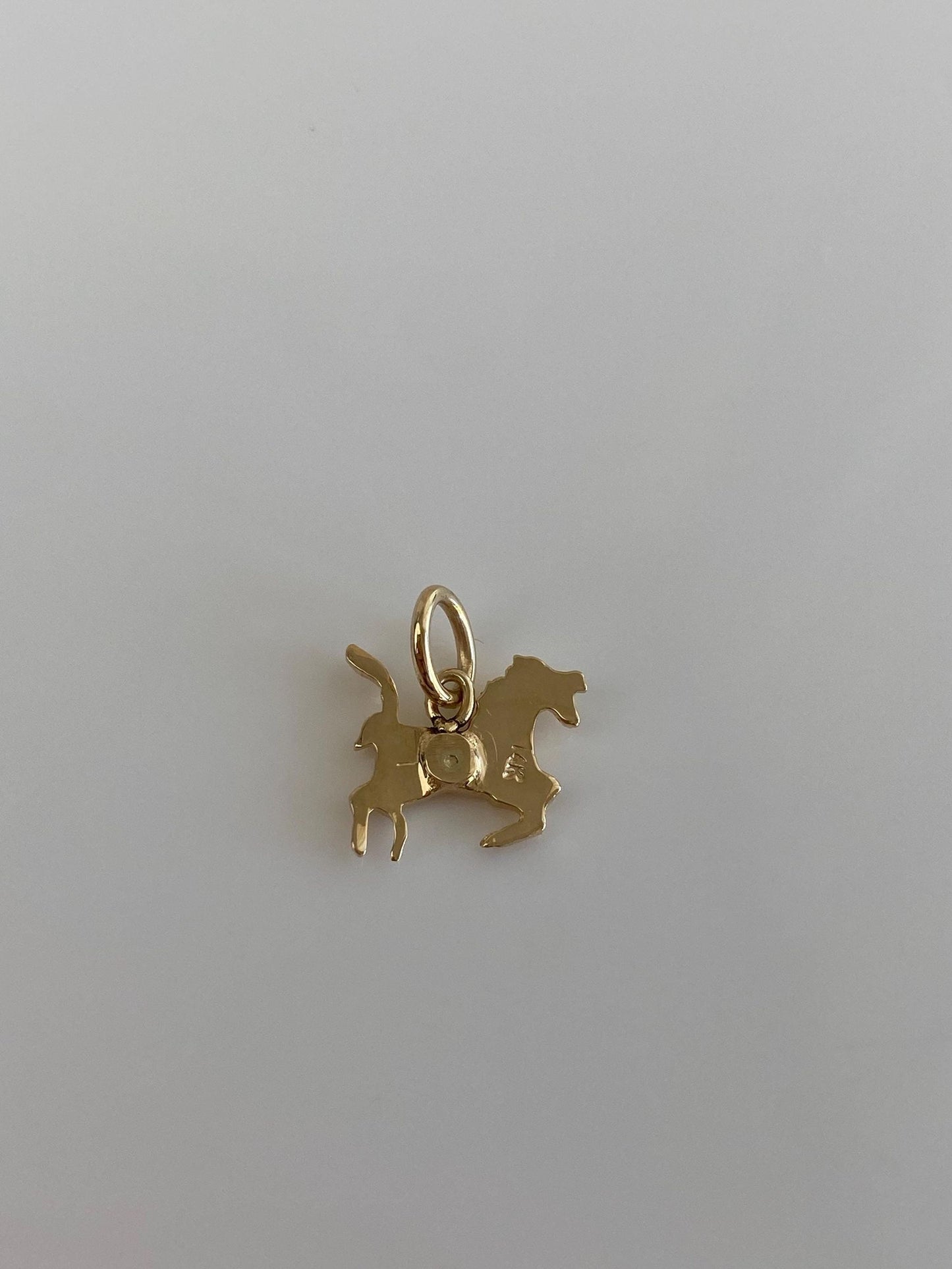 Vintage Solid 14k Yellow Gold Tiny Horse Charm