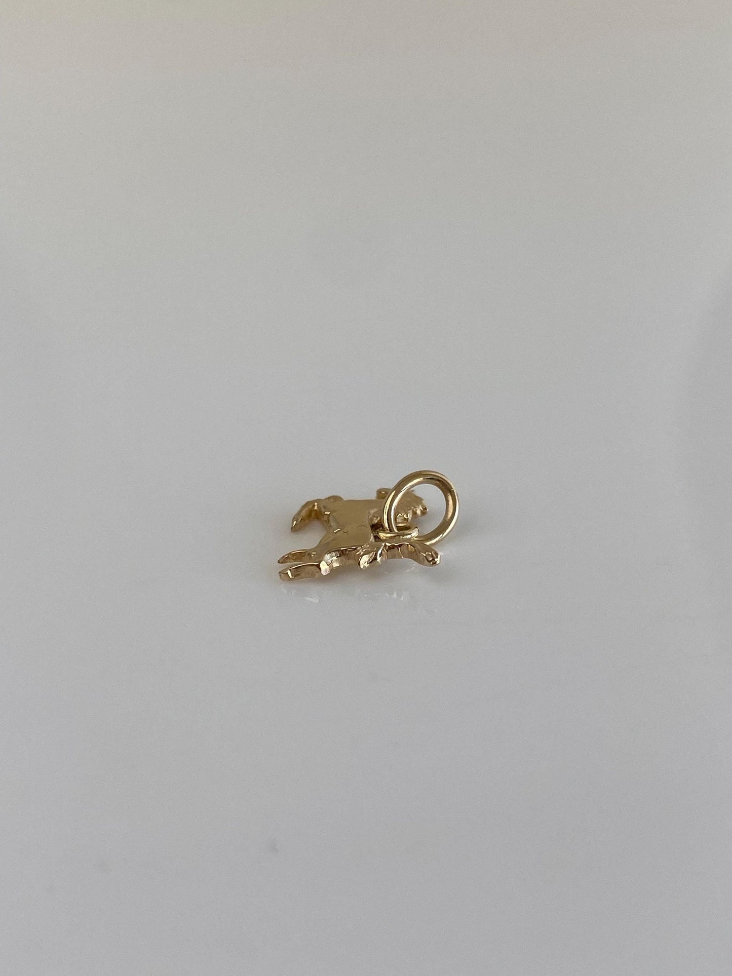Vintage Solid 14k Yellow Gold Tiny Horse Charm