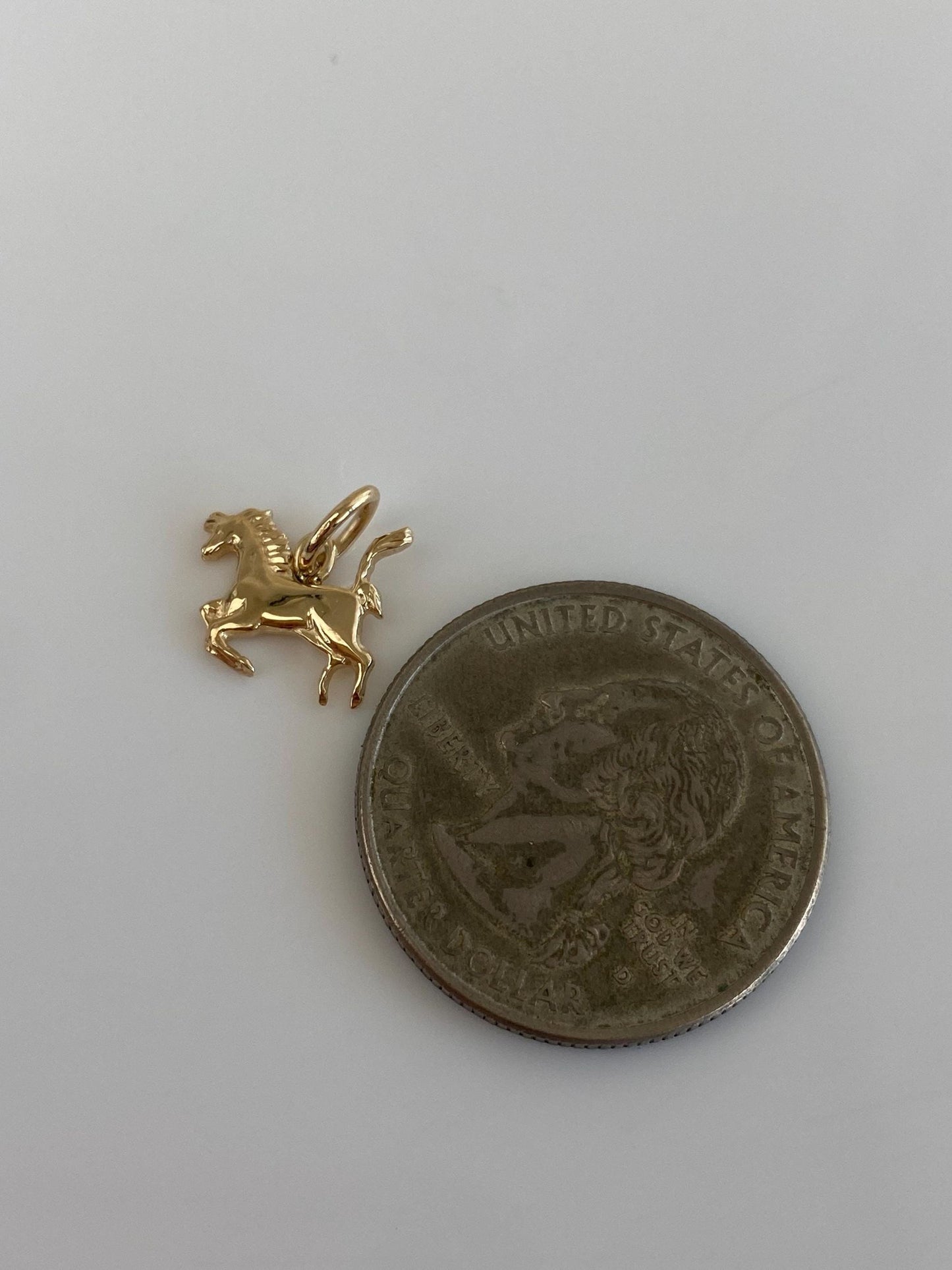 Vintage Solid 14k Yellow Gold Tiny Horse Charm