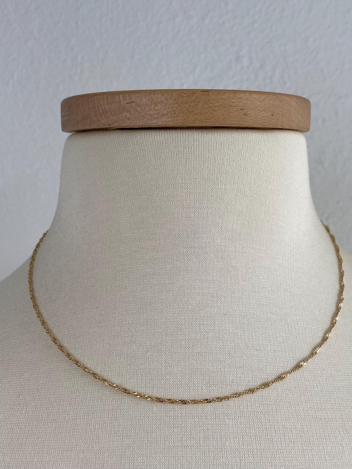 Vintage Solid 14k Yellow Gold Twist Chain Necklace - 17.75 inches