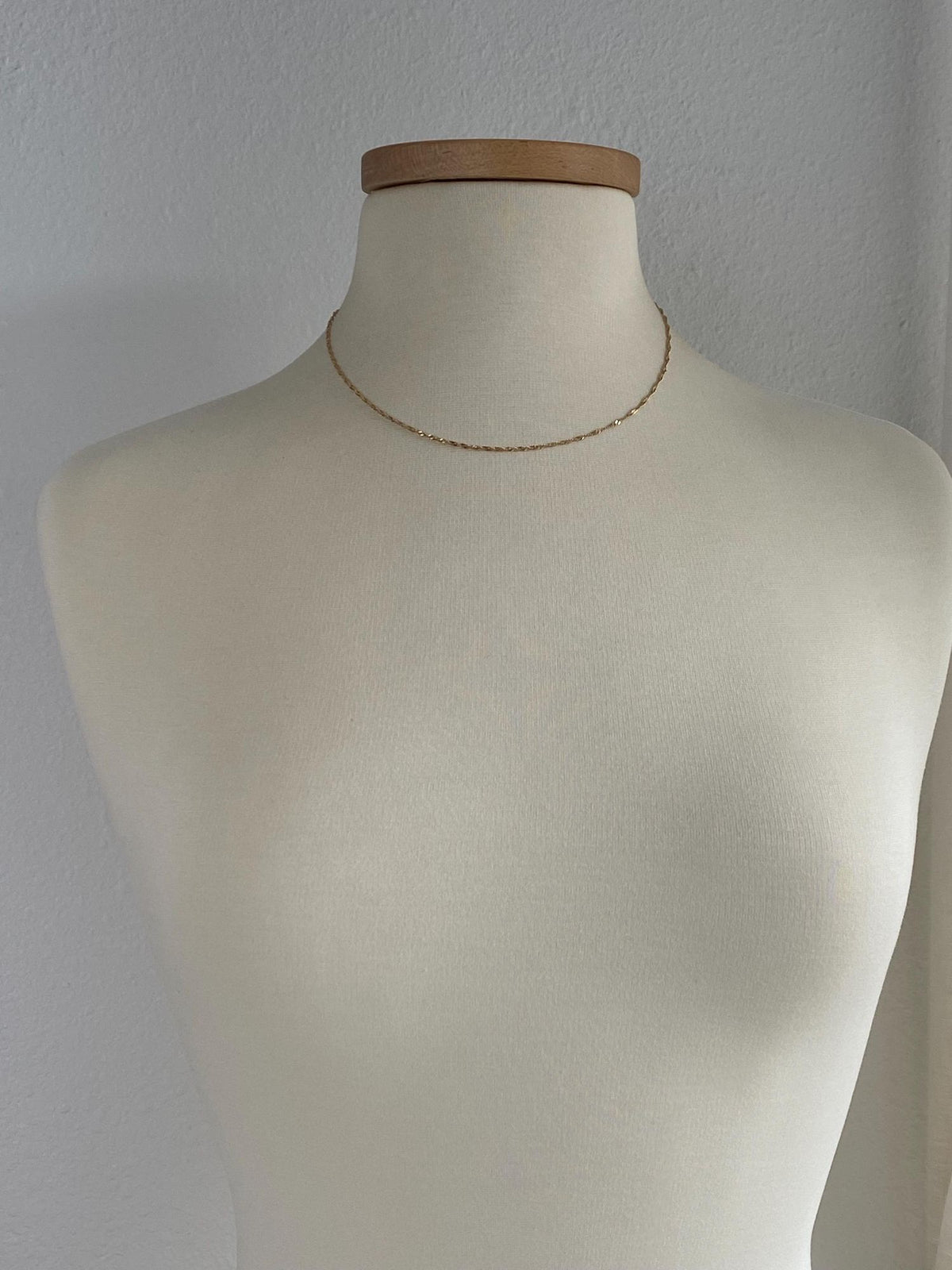 Vintage Solid 14k Yellow Gold Twist Chain Necklace - 17.75 inches