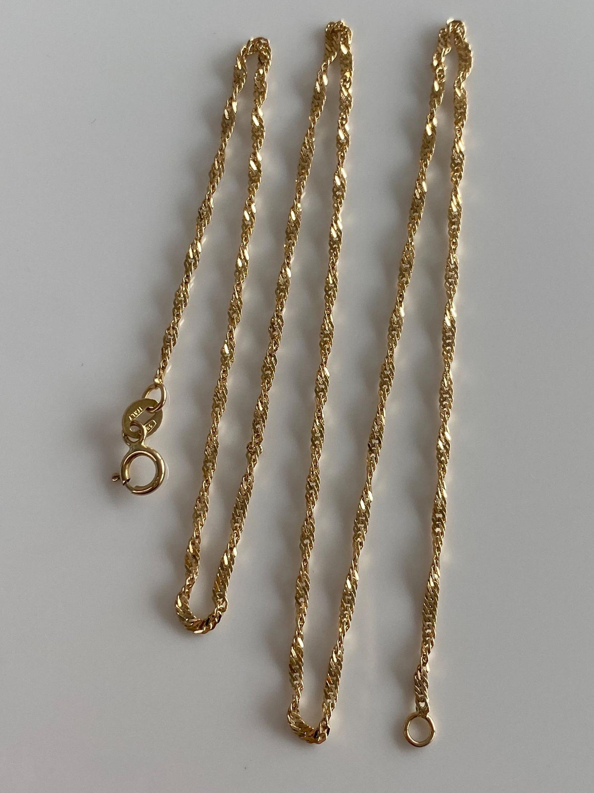 Vintage Solid 14k Yellow Gold Twist Chain Necklace - 17.75 inches