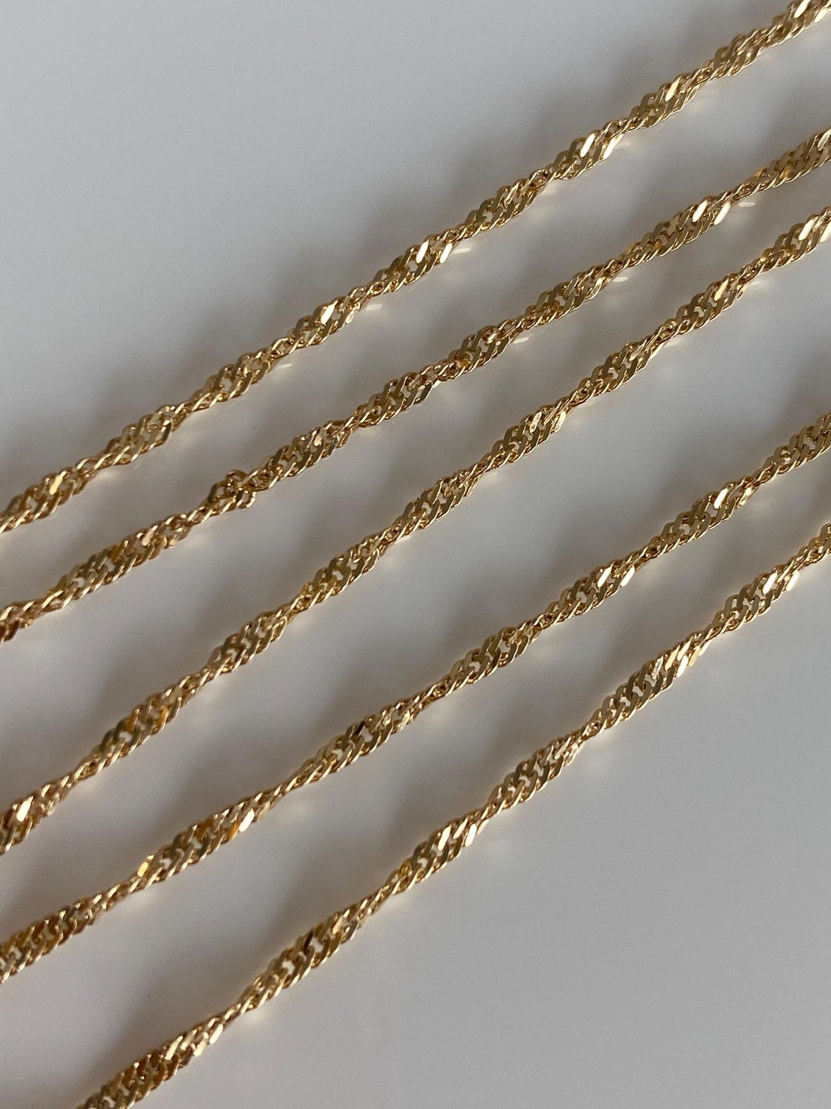Vintage Solid 14k Yellow Gold Twist Chain Necklace - 17.75 inches