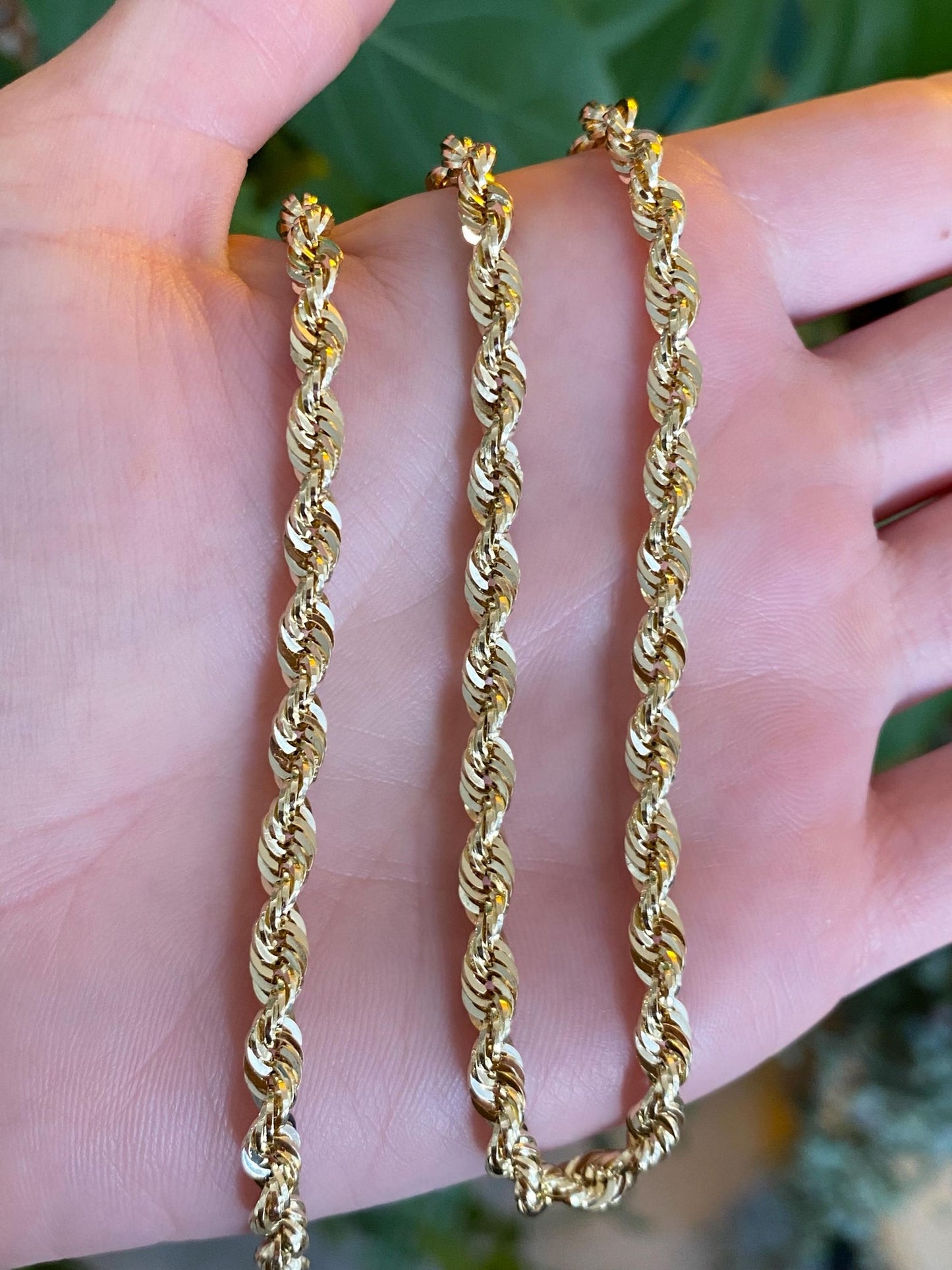 Vintage 14k Yellow Gold Rope Chain Necklace - 24 inches