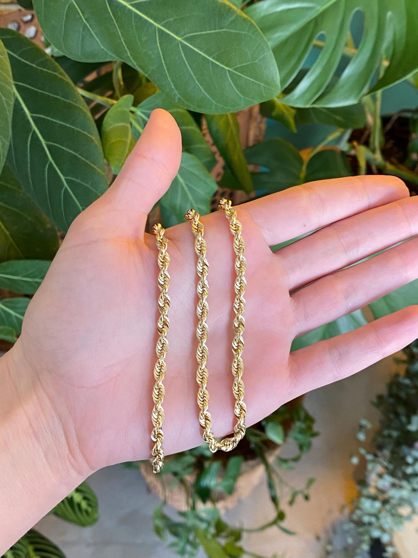 Vintage 14k Yellow Gold Rope Chain Necklace - 24 inches