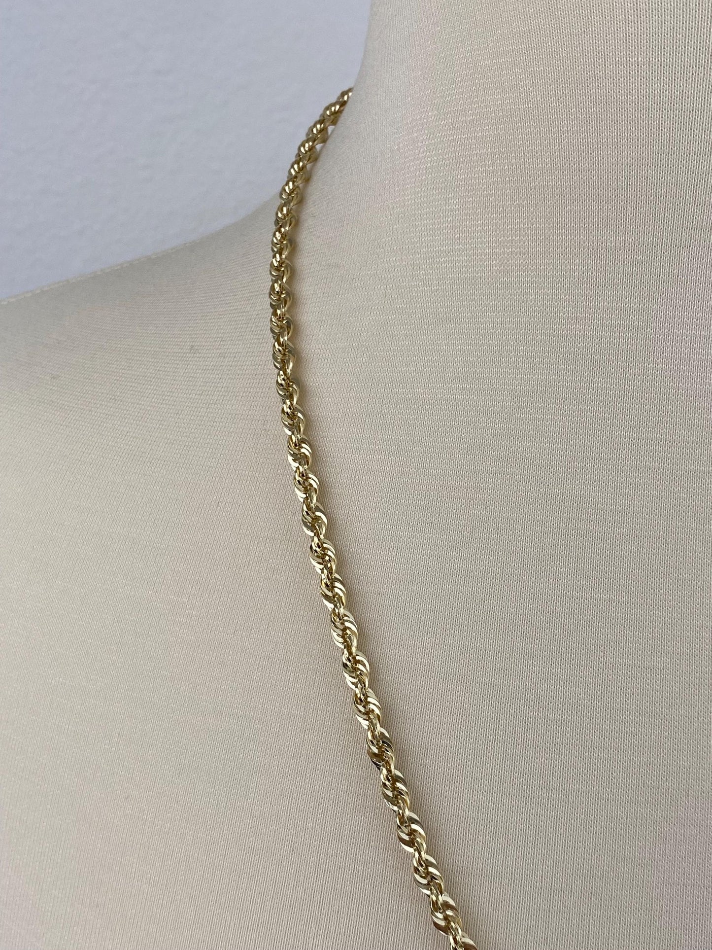Vintage 14k Yellow Gold Rope Chain Necklace - 24 inches