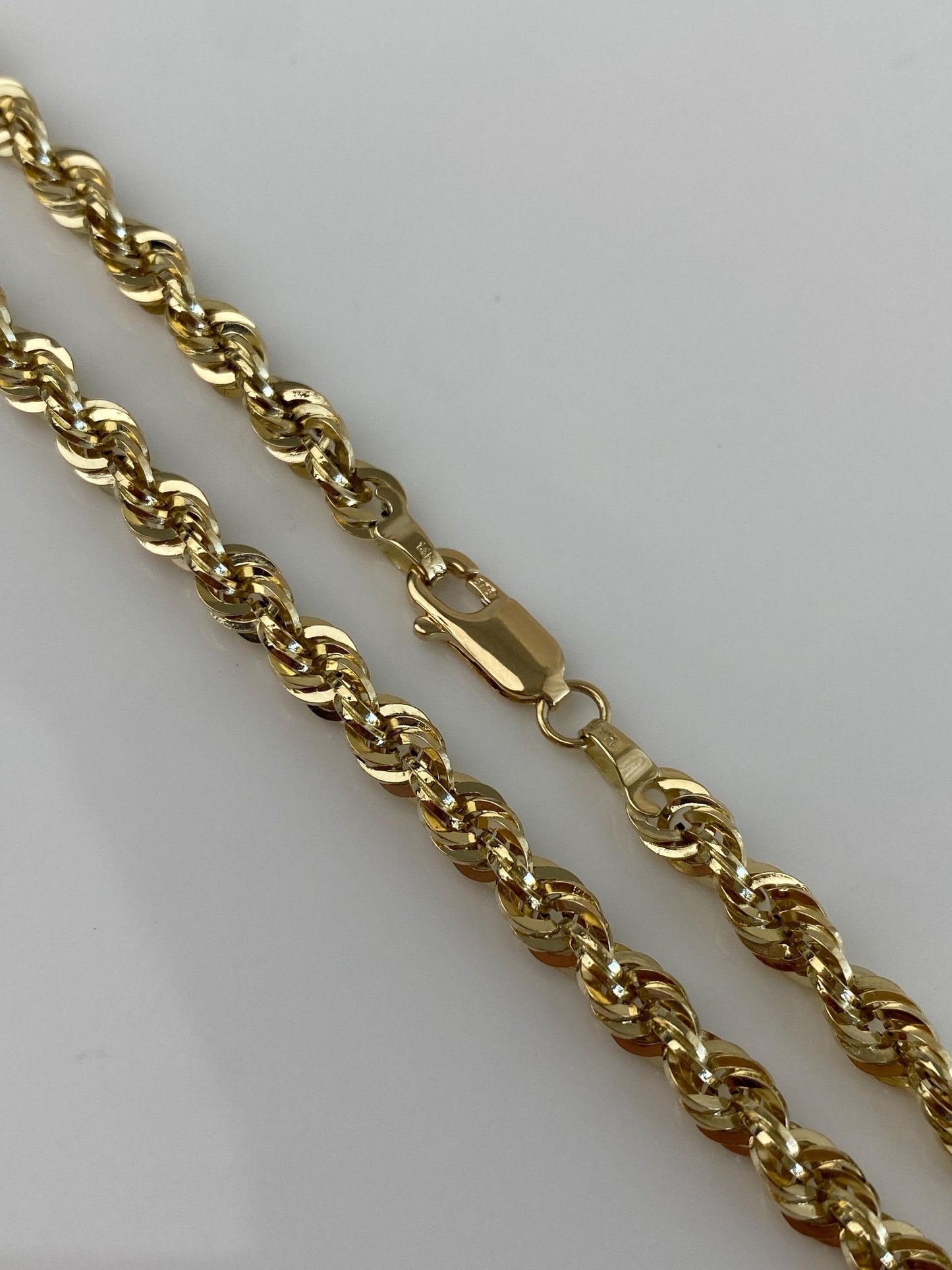Vintage 14k Yellow Gold Rope Chain Necklace - 24 inches