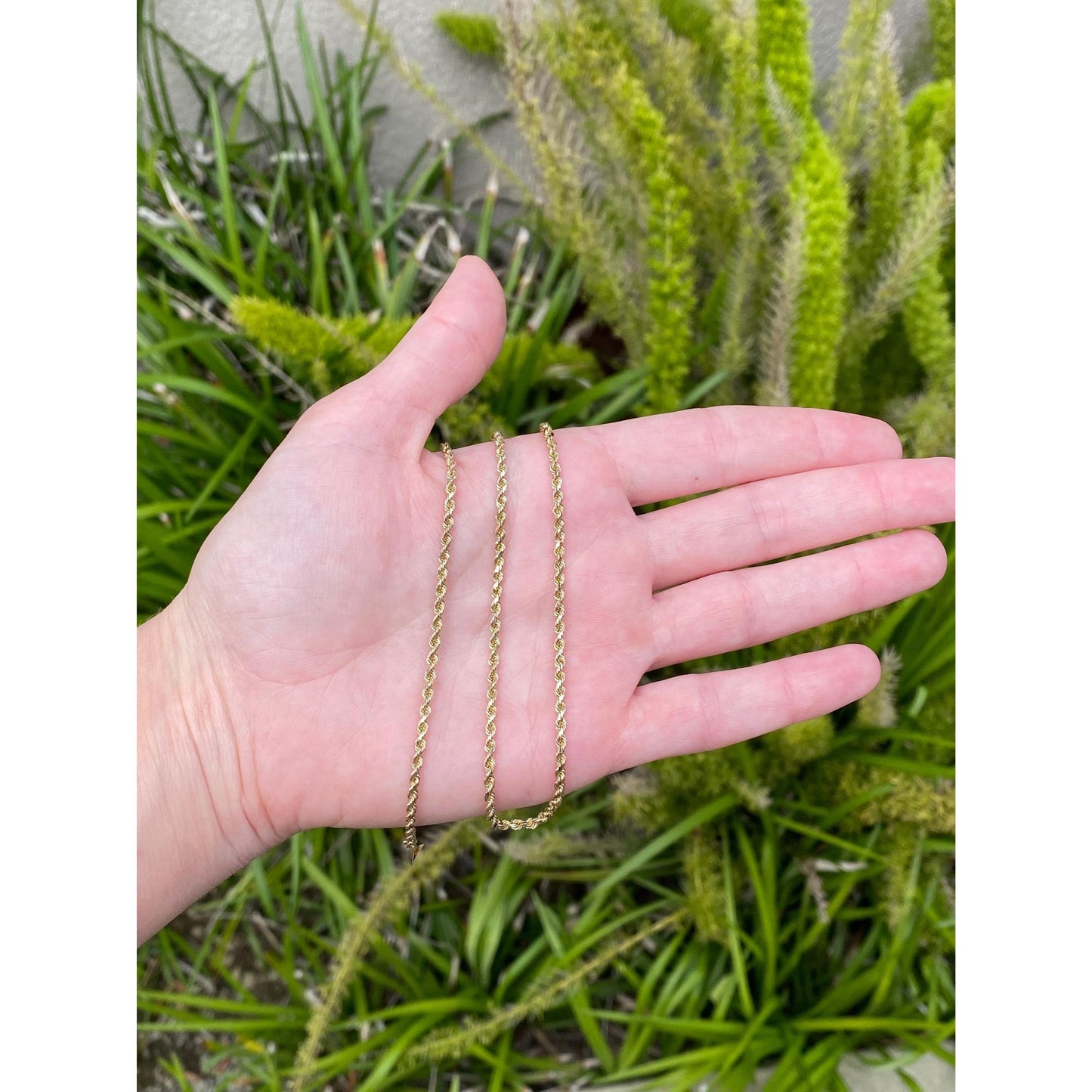 Vintage Solid 14k Yellow Gold Rope Chain Necklace - 20 inches