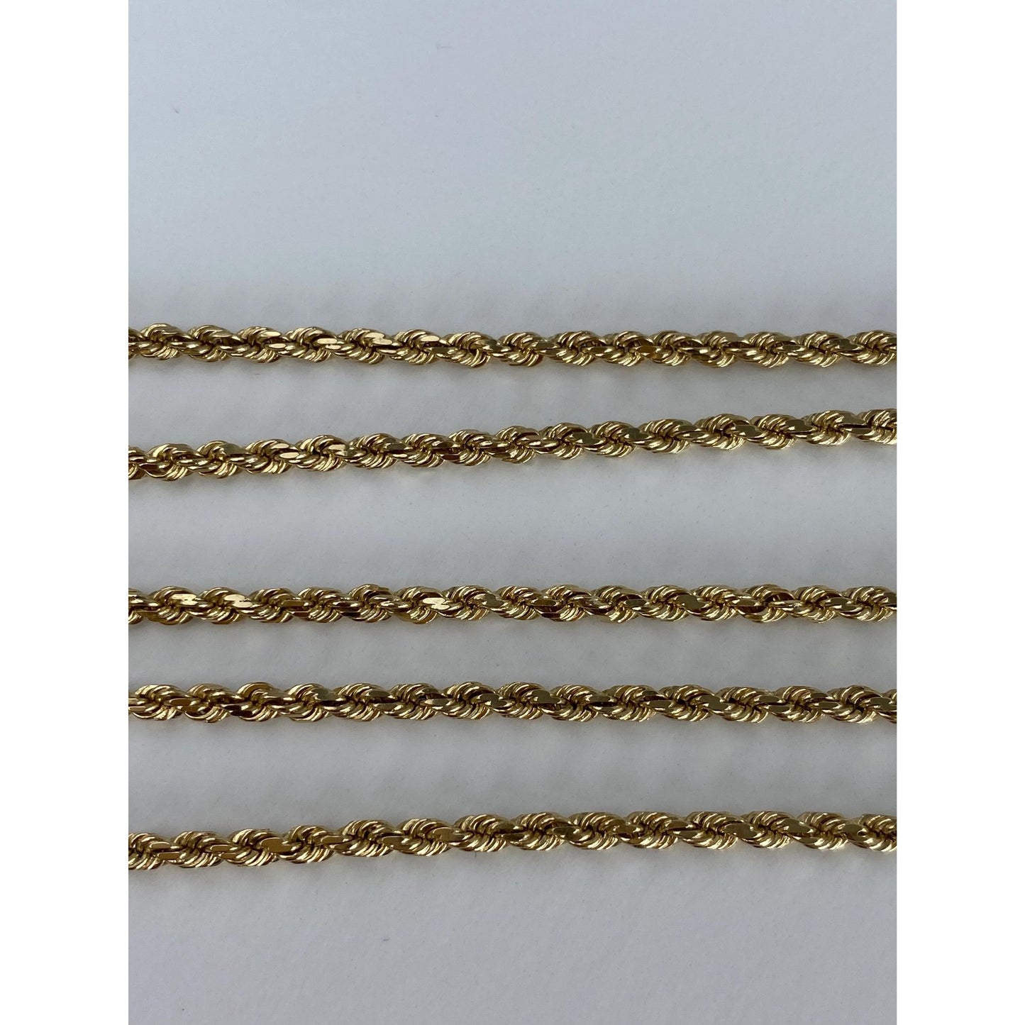Vintage Solid 14k Yellow Gold Rope Chain Necklace - 20 inches