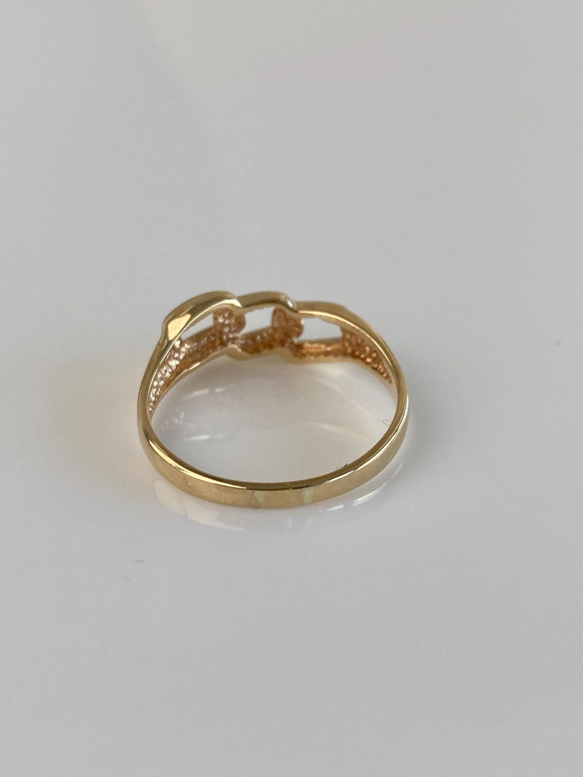 Vintage Solid 14k Yellow Gold Chain Link Design Ring - Size 8.75