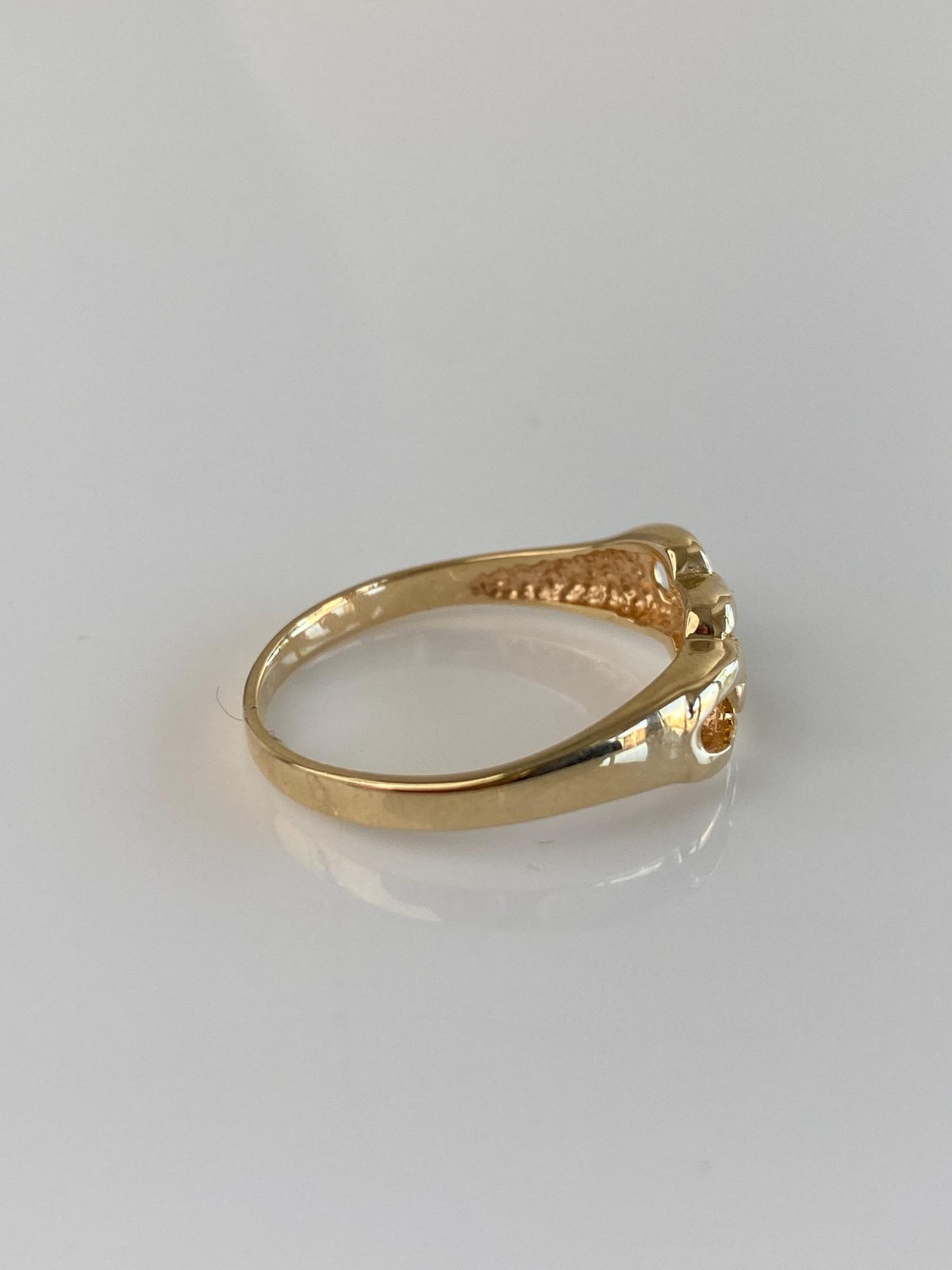 Vintage Solid 14k Yellow Gold Chain Link Design Ring - Size 8.75