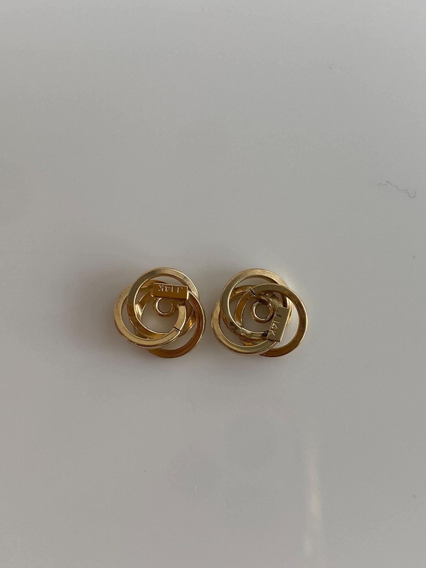 Vintage 14k Yellow Gold Knot Earring Jackets