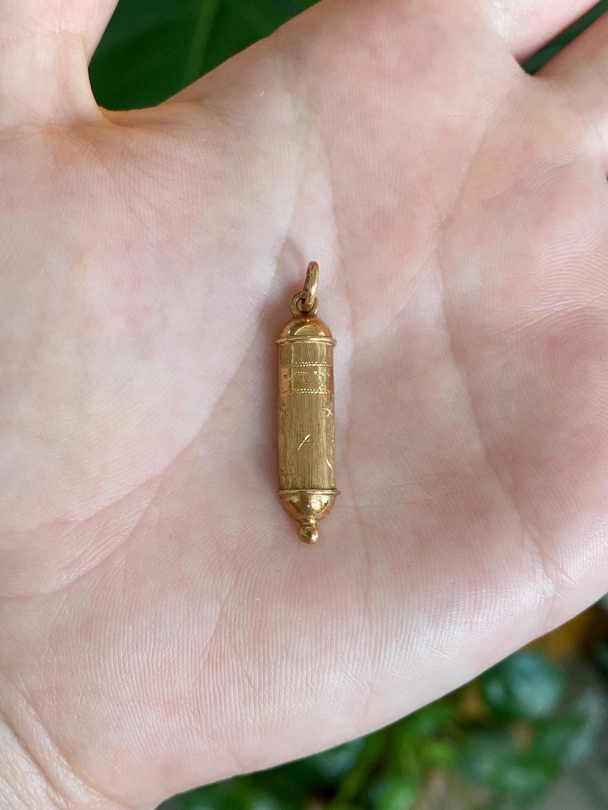 Vintage 14k Yellow Gold Torah Scroll Charm