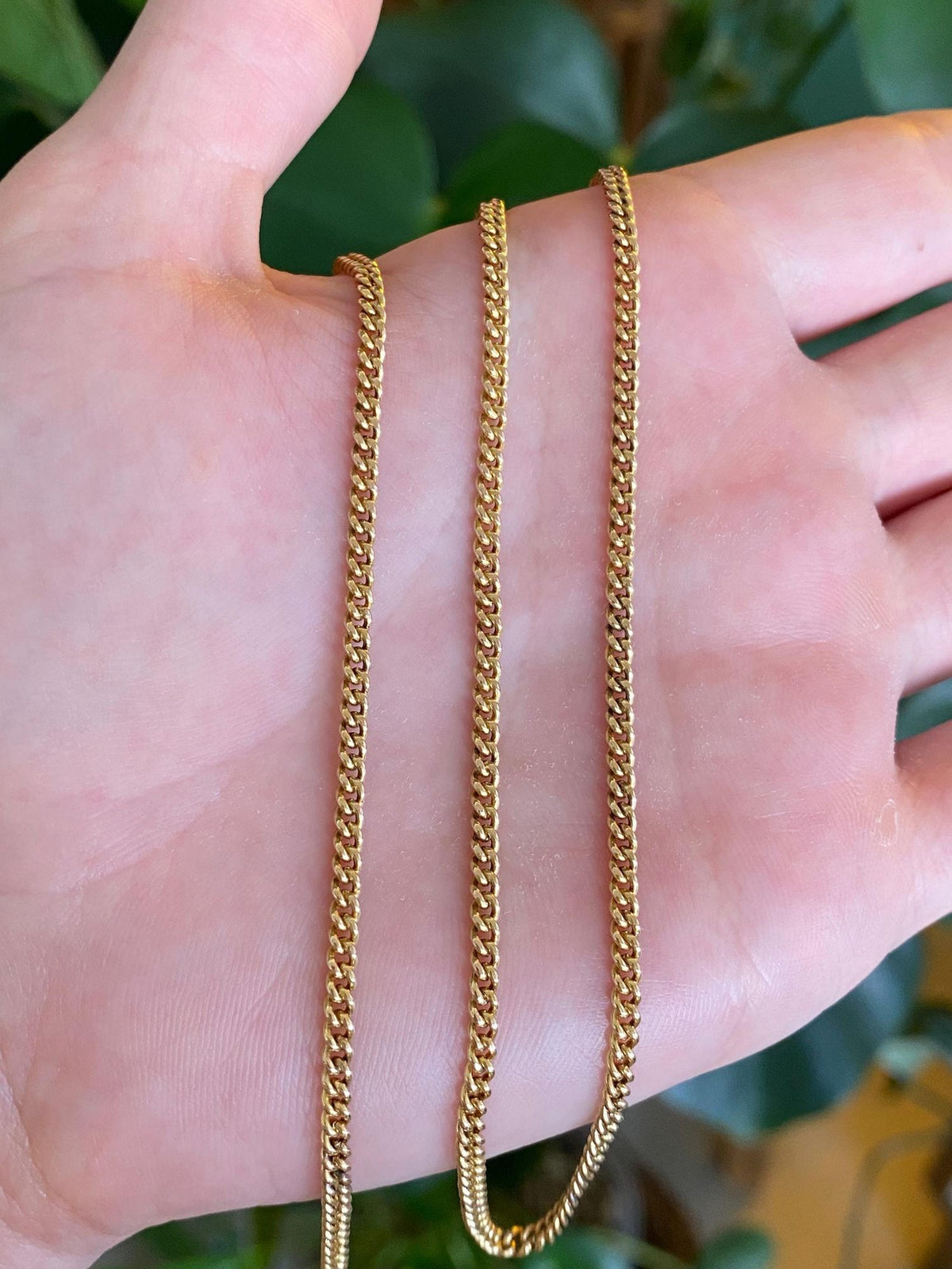Vintage Solid 18k Yellow Gold Curb Chain Necklace - 20.25 inches