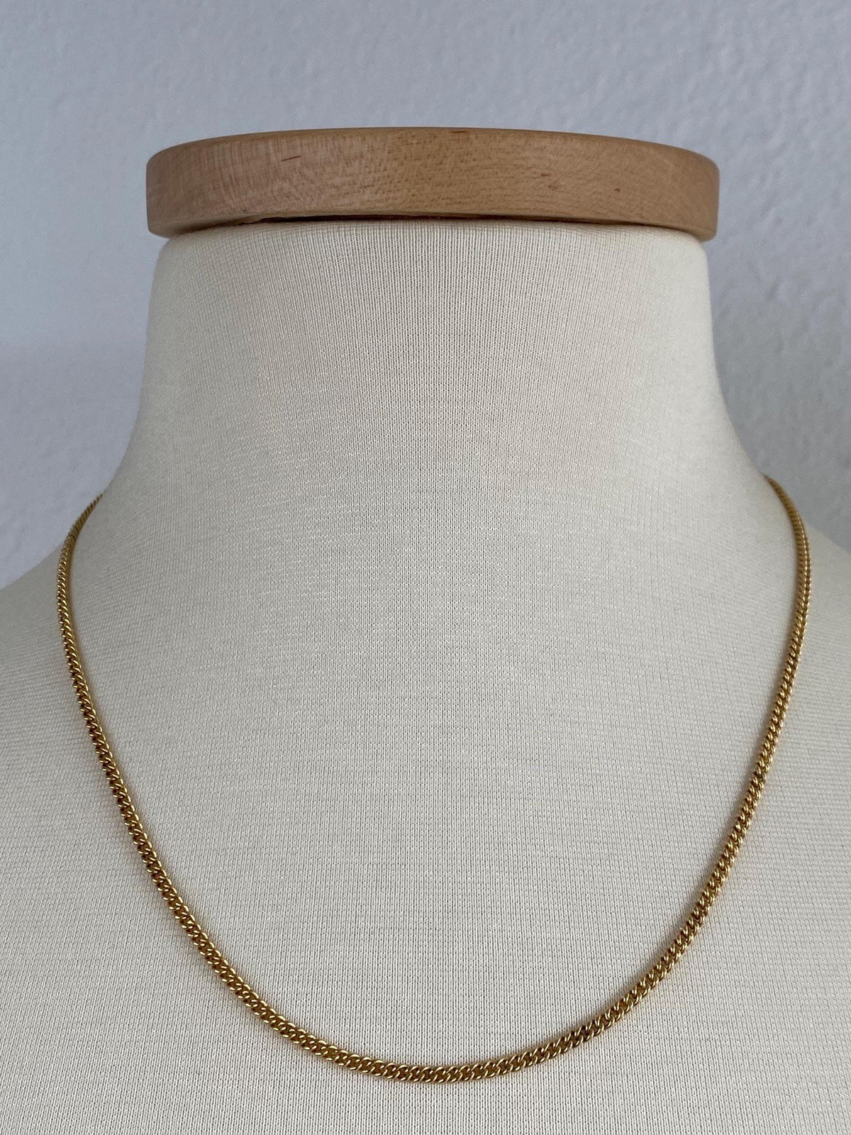 Vintage Solid 18k Yellow Gold Curb Chain Necklace - 20.25 inches