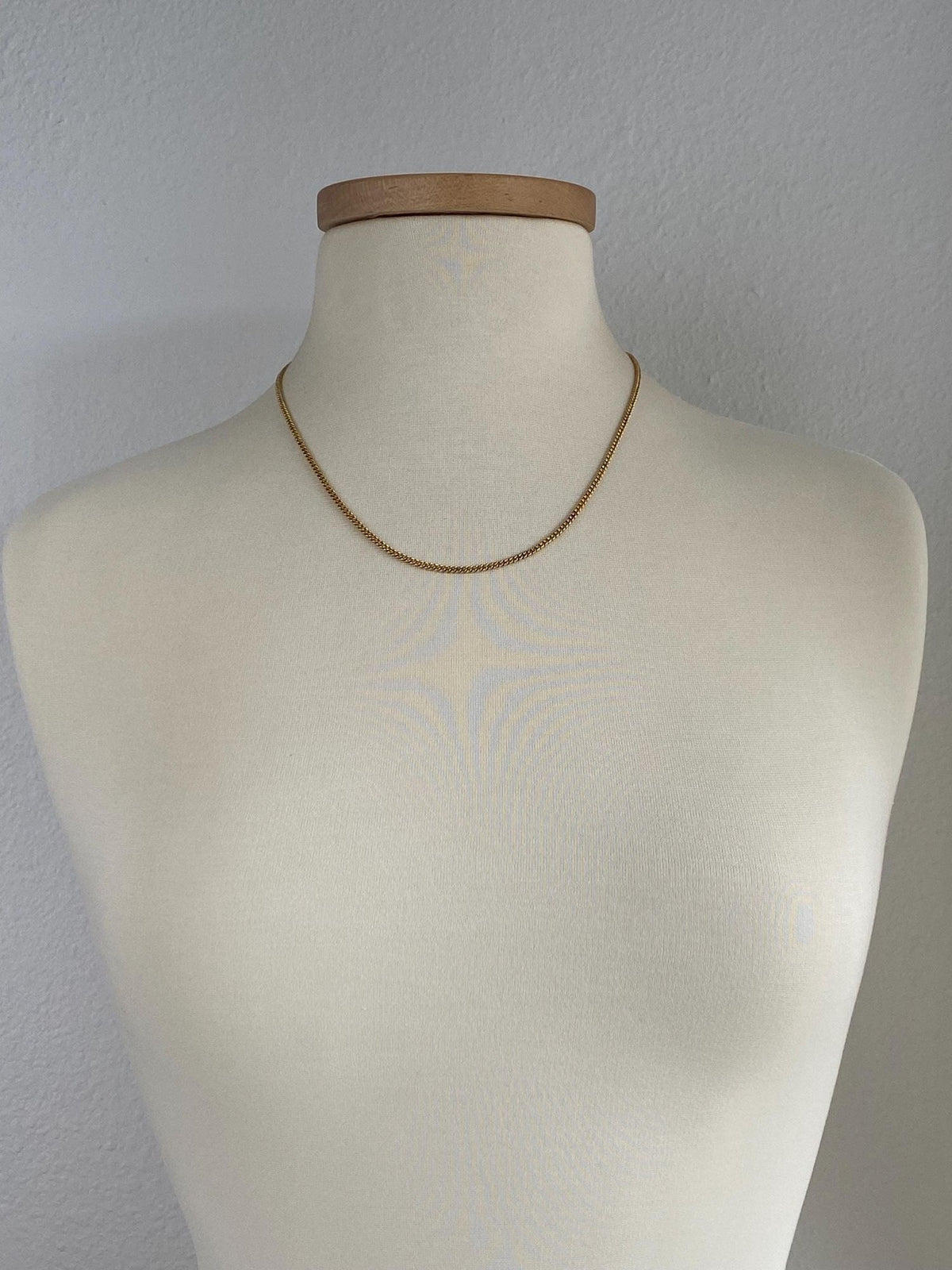 Vintage Solid 18k Yellow Gold Curb Chain Necklace - 20.25 inches