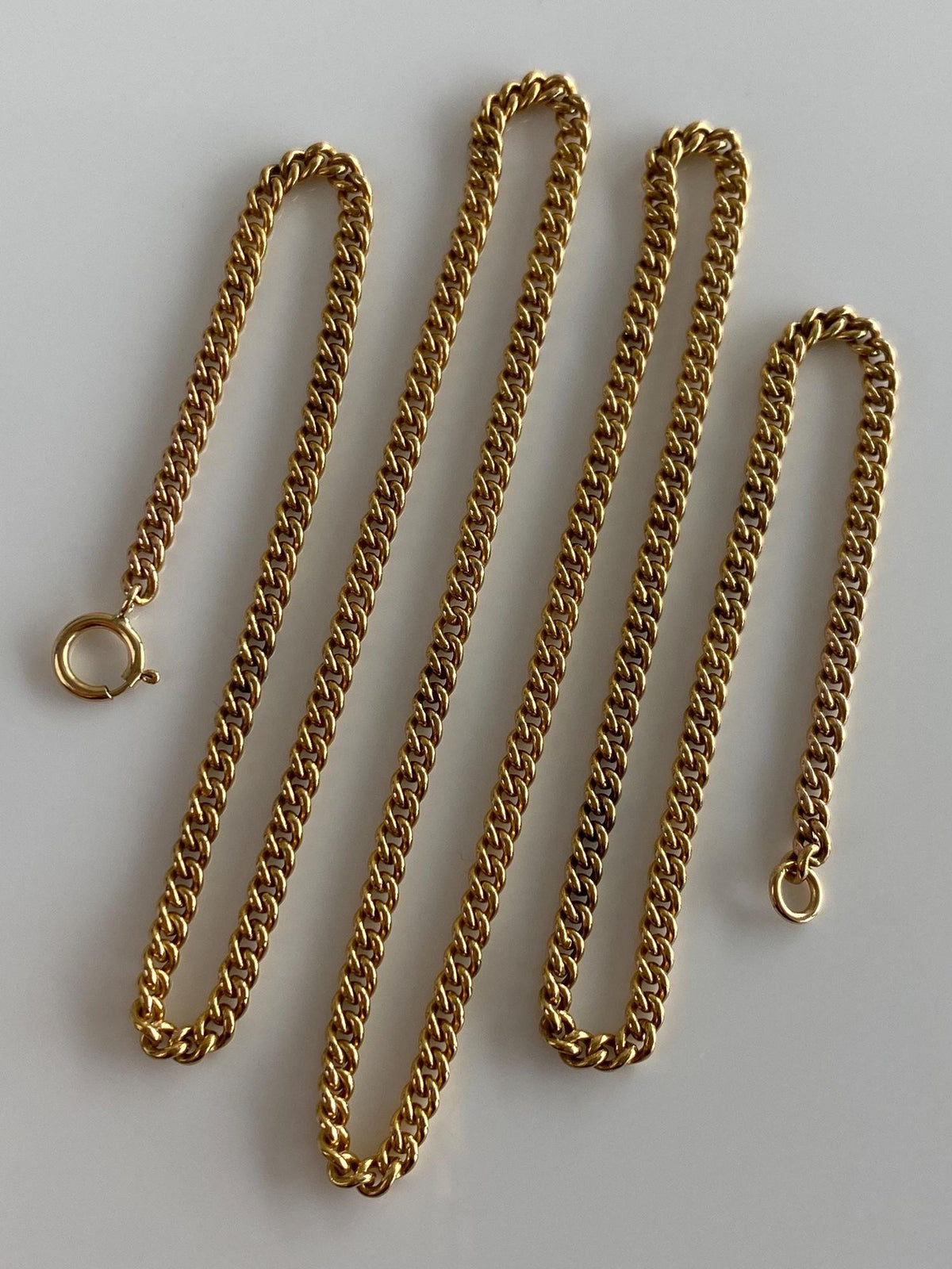 Vintage Solid 18k Yellow Gold Curb Chain Necklace - 20.25 inches