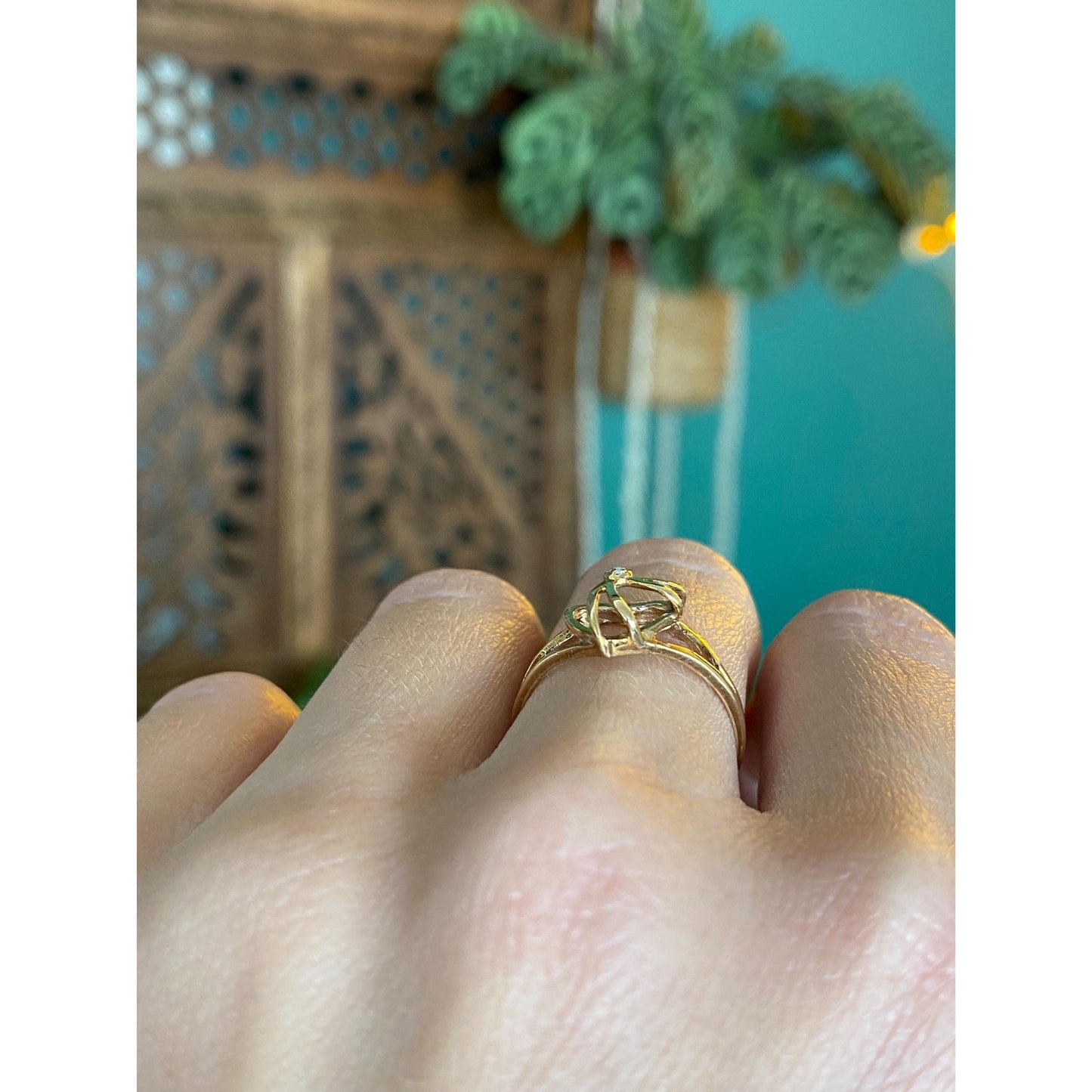 Vintage Solid 10k Yellow Gold Heart Ring - Size 6.5