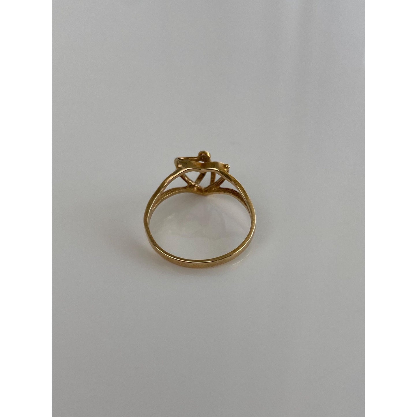 Vintage Solid 10k Yellow Gold Heart Ring - Size 6.5