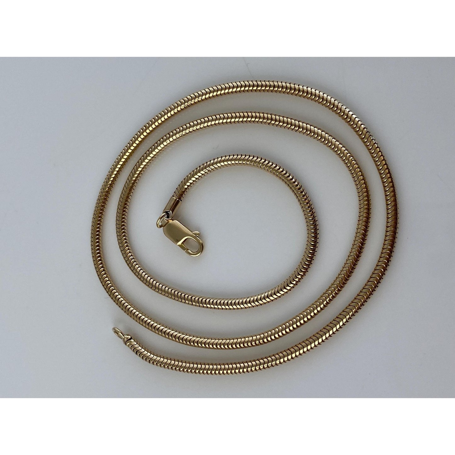 Vintage Solid 14k Yellow Gold Snake Chain Necklace - 18.5 inches