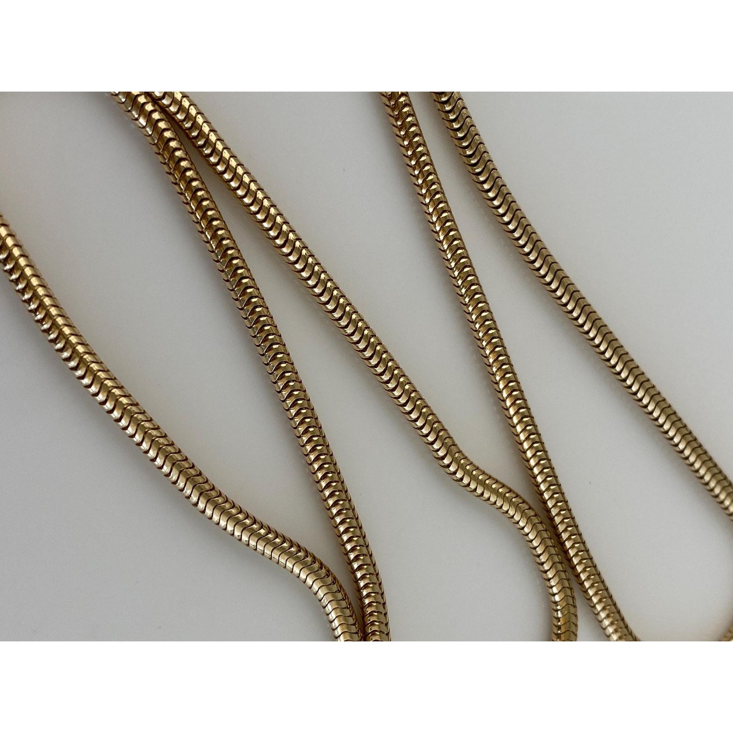 Vintage Solid 14k Yellow Gold Snake Chain Necklace - 18.5 inches