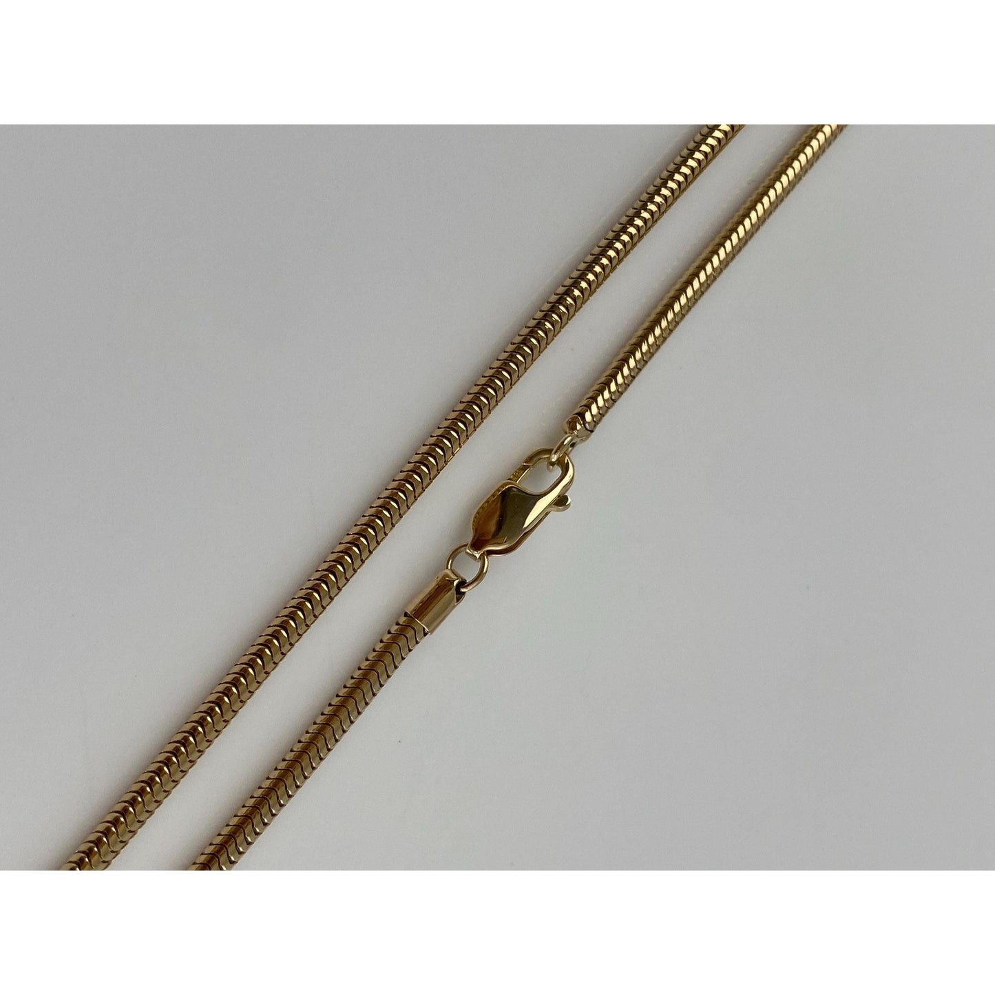 Vintage Solid 14k Yellow Gold Snake Chain Necklace - 18.5 inches