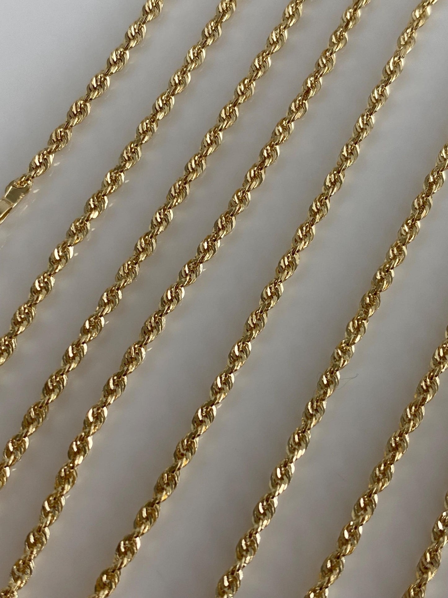 Vintage 14k Yellow Gold Long Slim Rope Chain Necklace - 27 inches