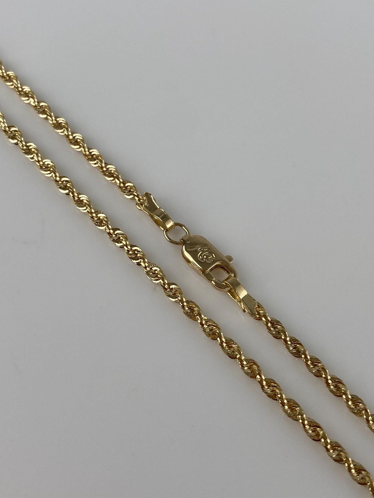 Vintage 14k Yellow Gold Long Slim Rope Chain Necklace - 27 inches