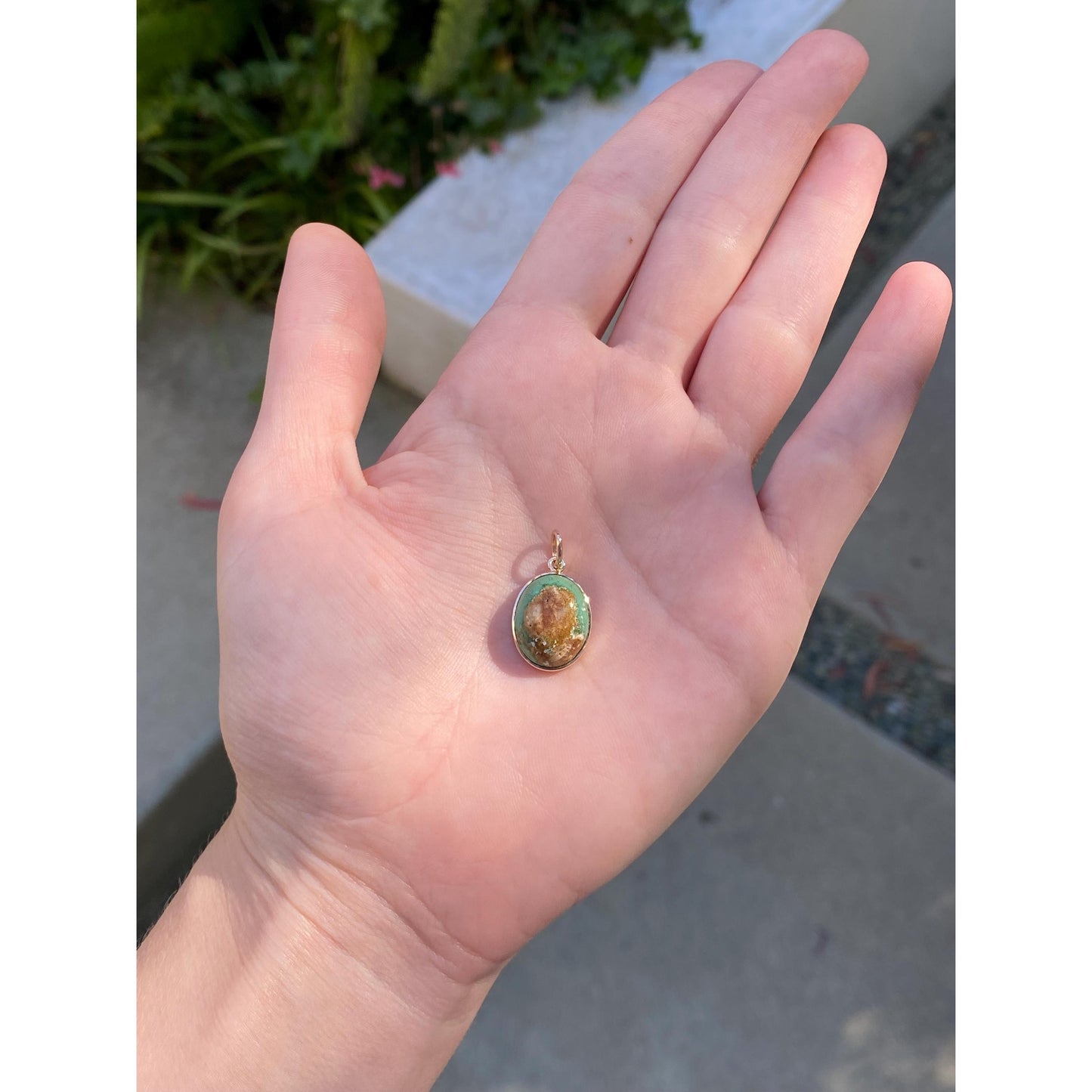 Vintage Solid 10k Yellow Gold Turquoise Stick Pin Conversion Charm