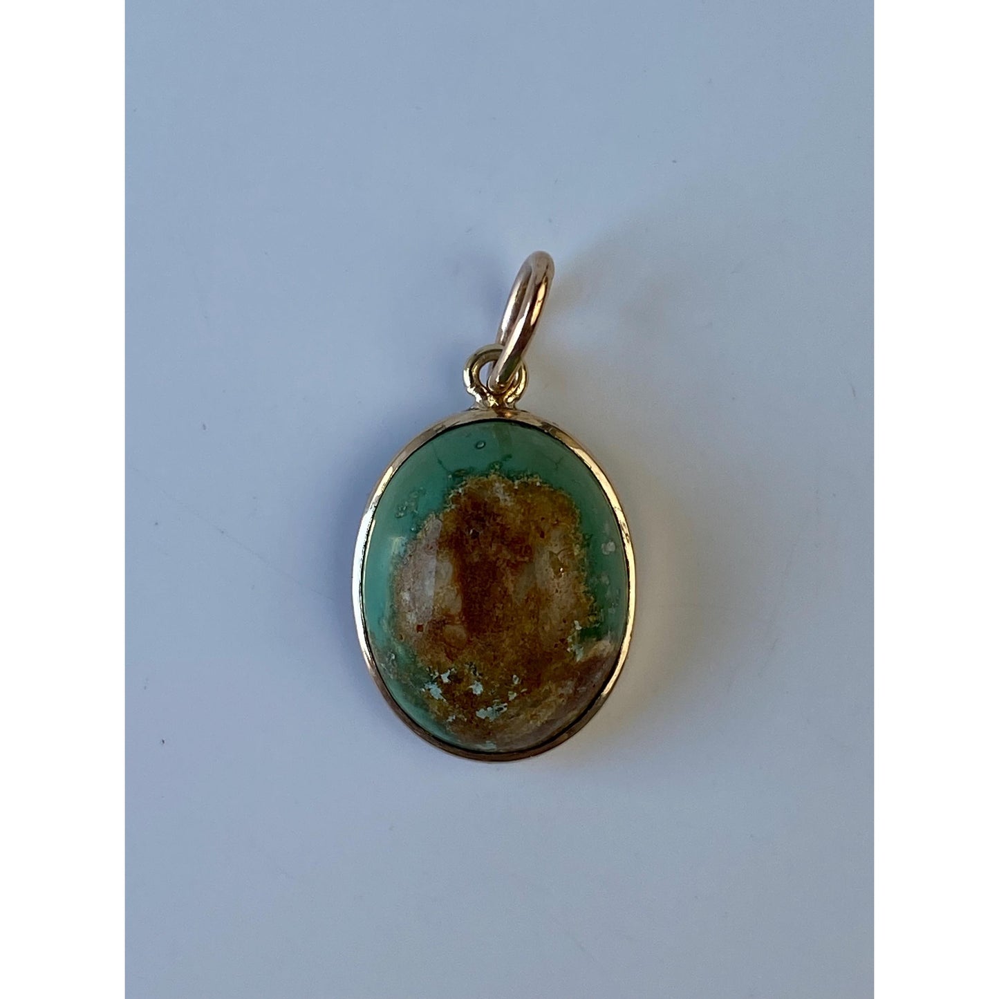 Vintage Solid 10k Yellow Gold Turquoise Stick Pin Conversion Charm