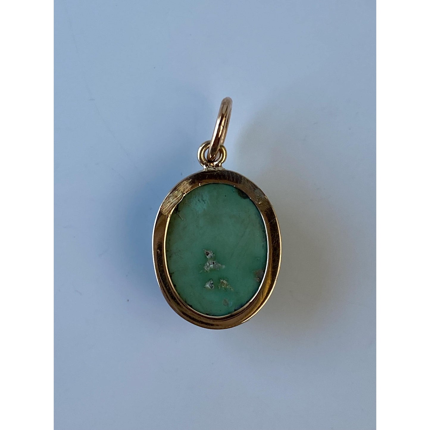 Vintage Solid 10k Yellow Gold Turquoise Stick Pin Conversion Charm