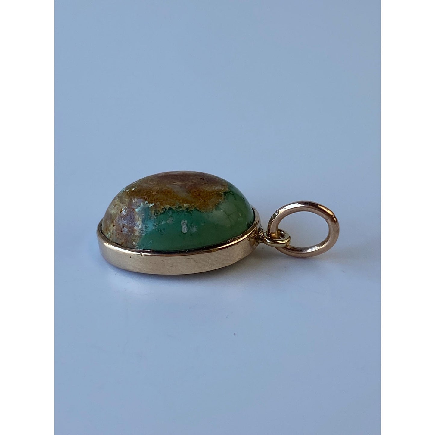 Vintage Solid 10k Yellow Gold Turquoise Stick Pin Conversion Charm